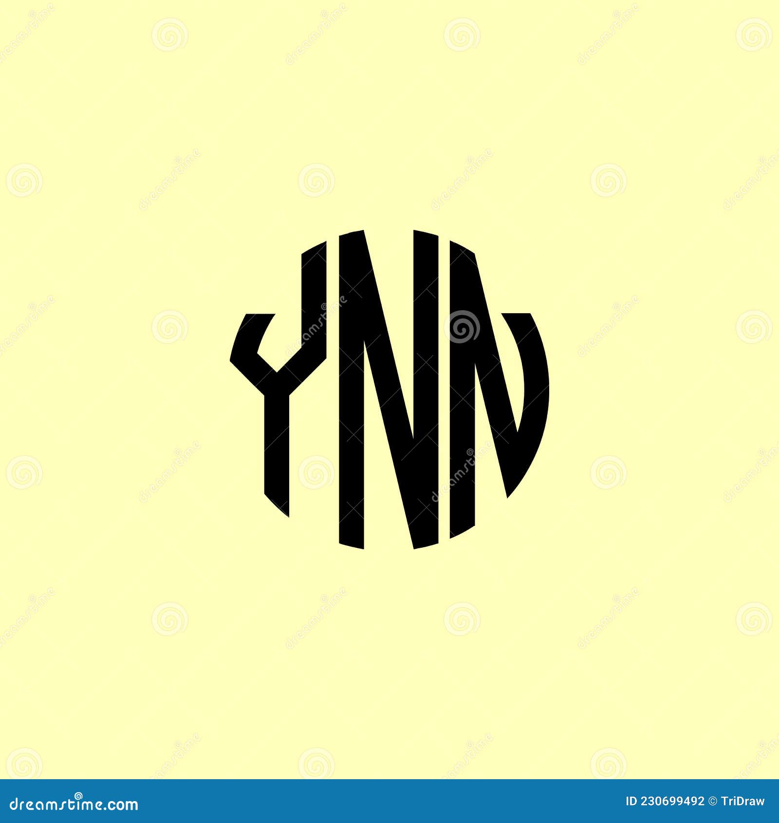 Creative Rounded Initial Letters YNN Logo Stock Vector - Illustration