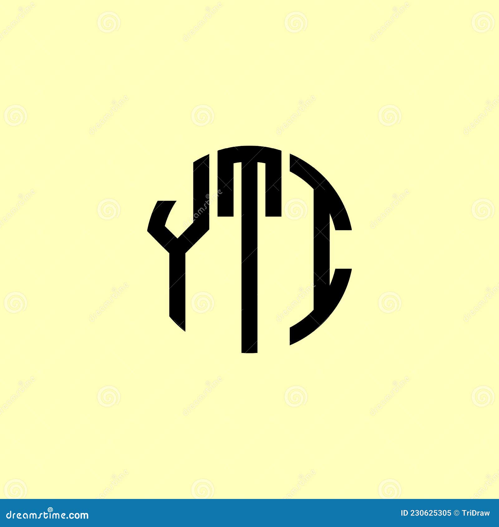 creative rounded initial letters yti logo