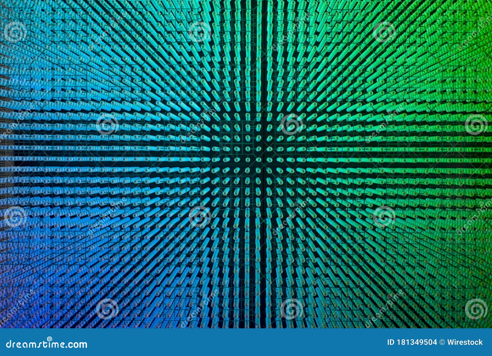 Creative Shot of Blue and Green Led Lamps Stock Photo Image of colors