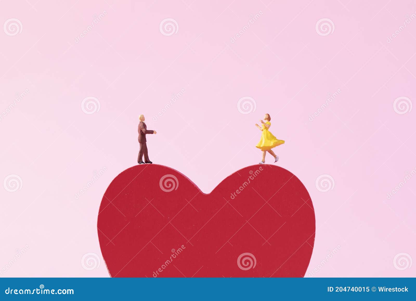 Creative Shot of Valentine S Day Romantic Doll Couple Standing on ...