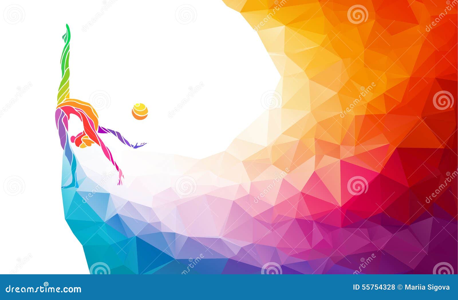 creative silhouette of gymnastic girl. art