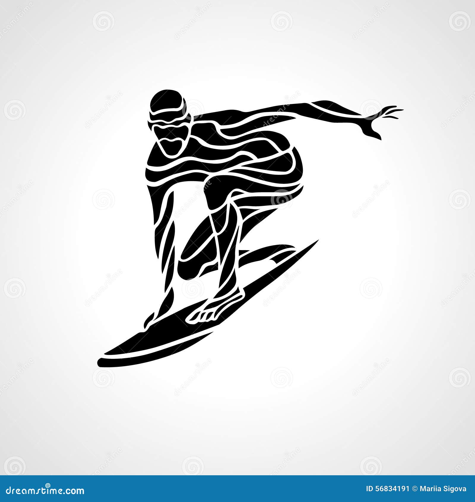 creative silhouette of surfer