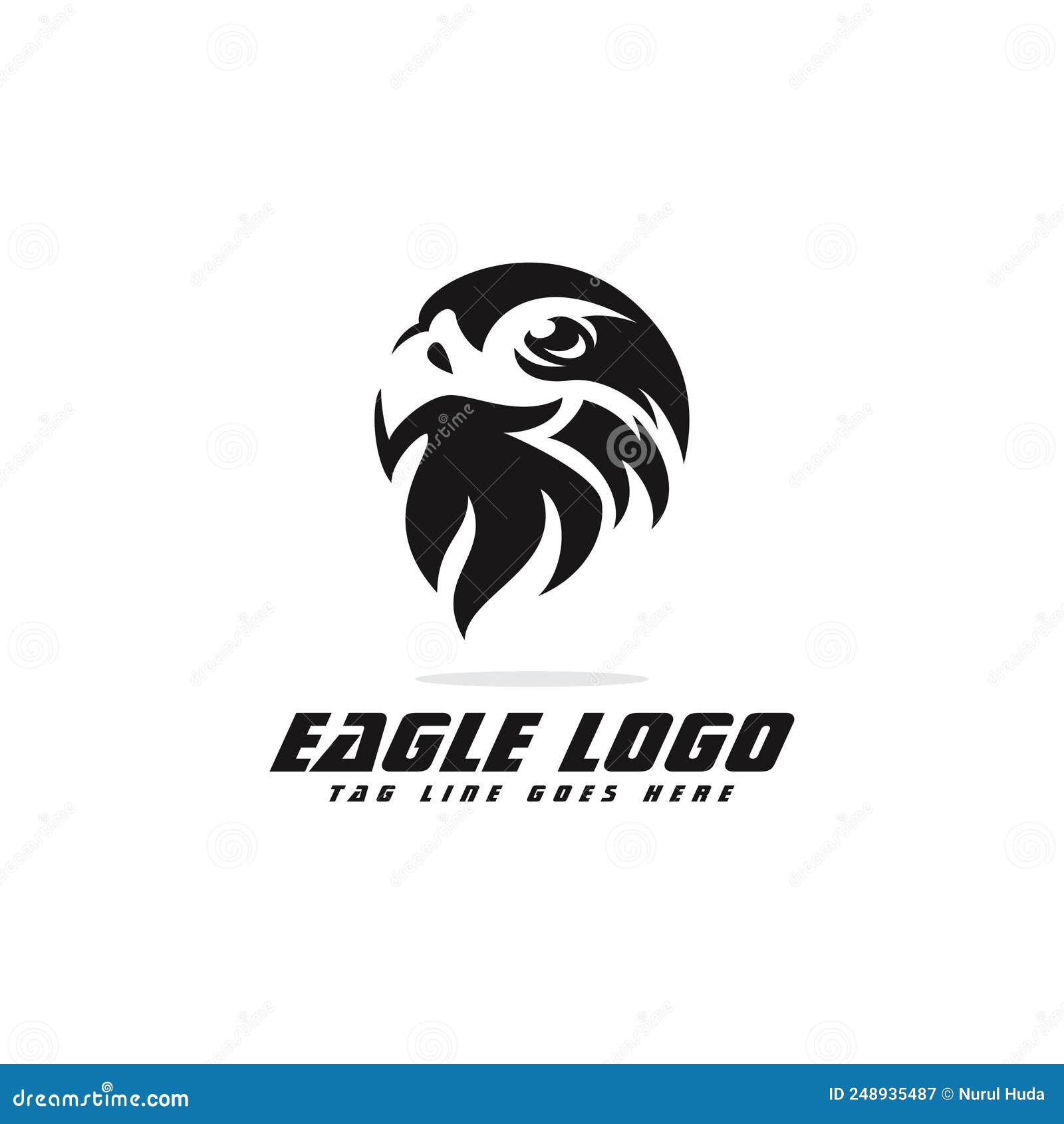 Creative Simple Eagle Logo Design, Head Hawk Logo Inspiration Editable