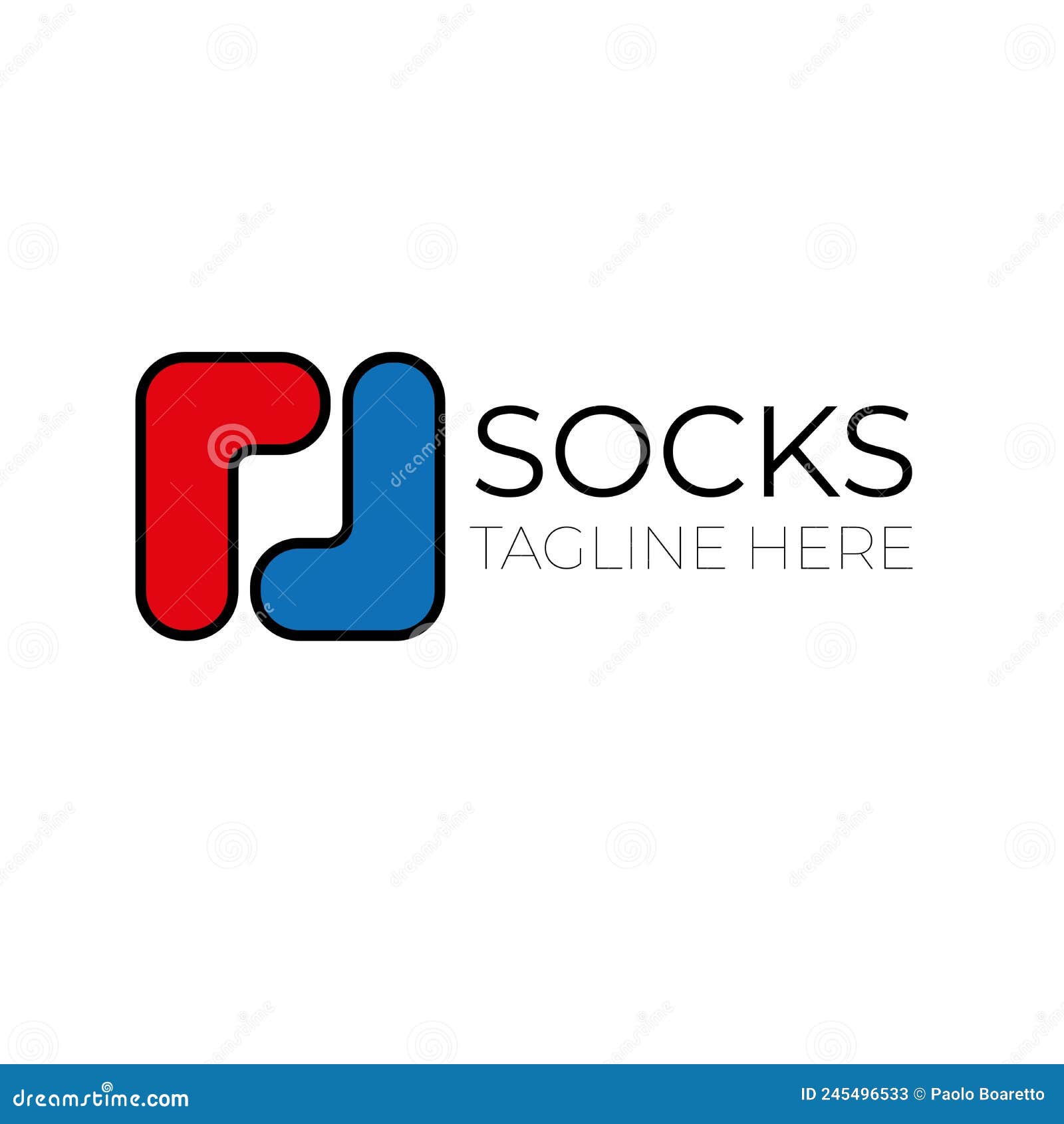 Creative Socks Logo Design Template Stock Illustration - Illustration ...