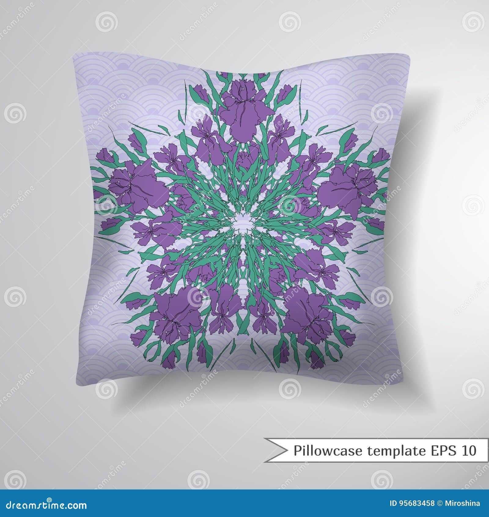 Creative Sofa Square Pillow. Decorative Pillowcase Design Template