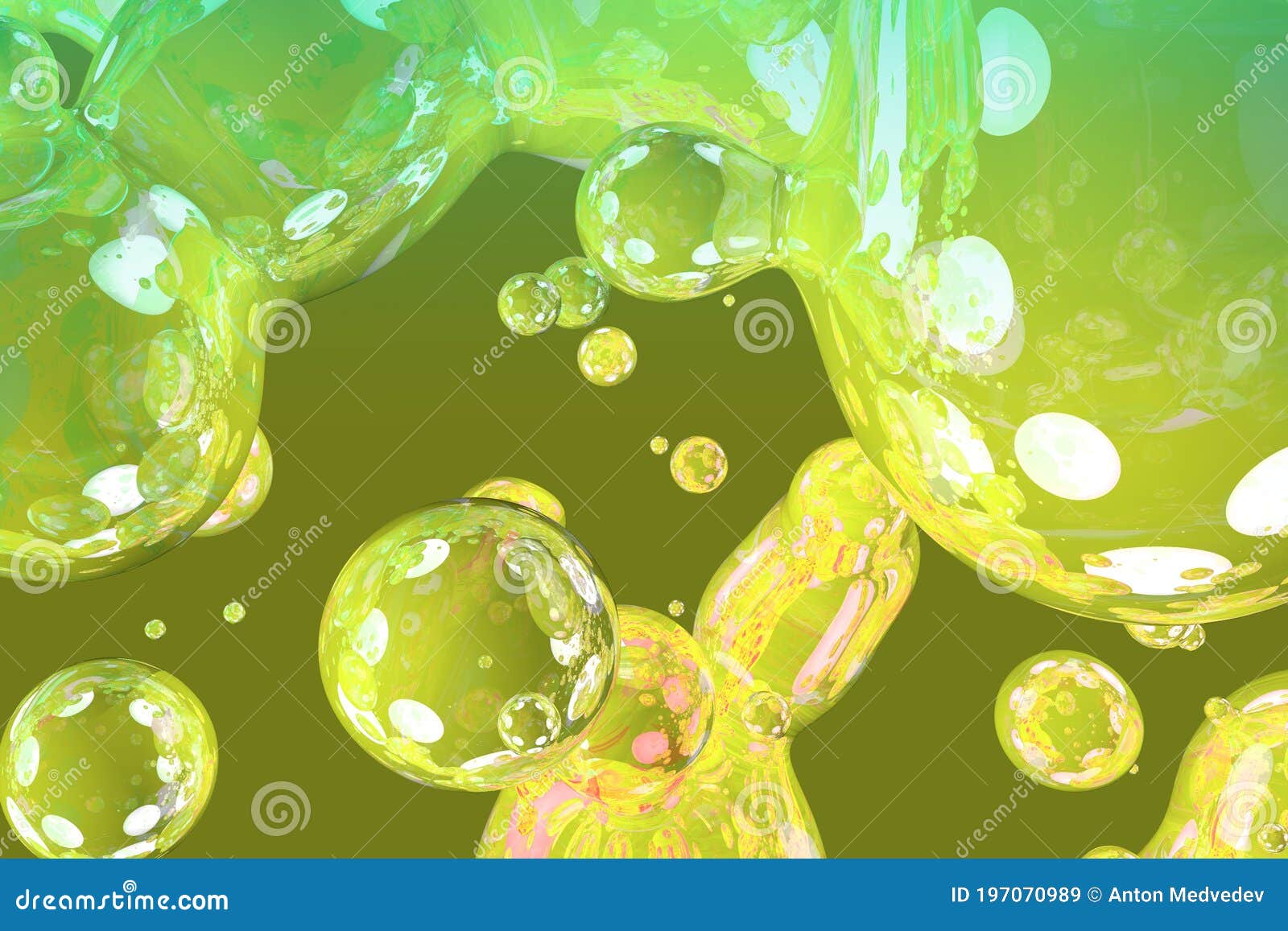 soap glossy bubbles or liquid abstract gradient texture or background 3d  - soft focus background  template