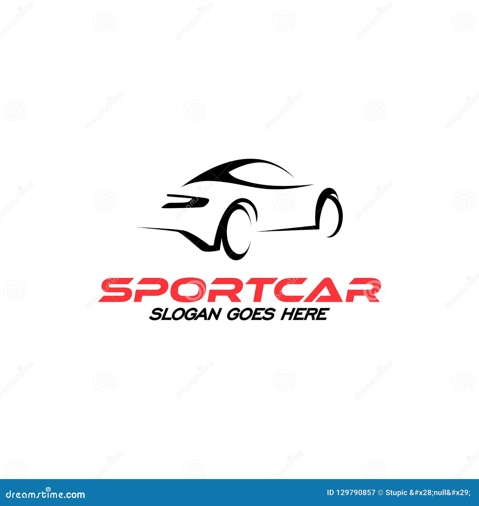 Creative Sport Car Logo Design Vector Art Logo Stock Illustration