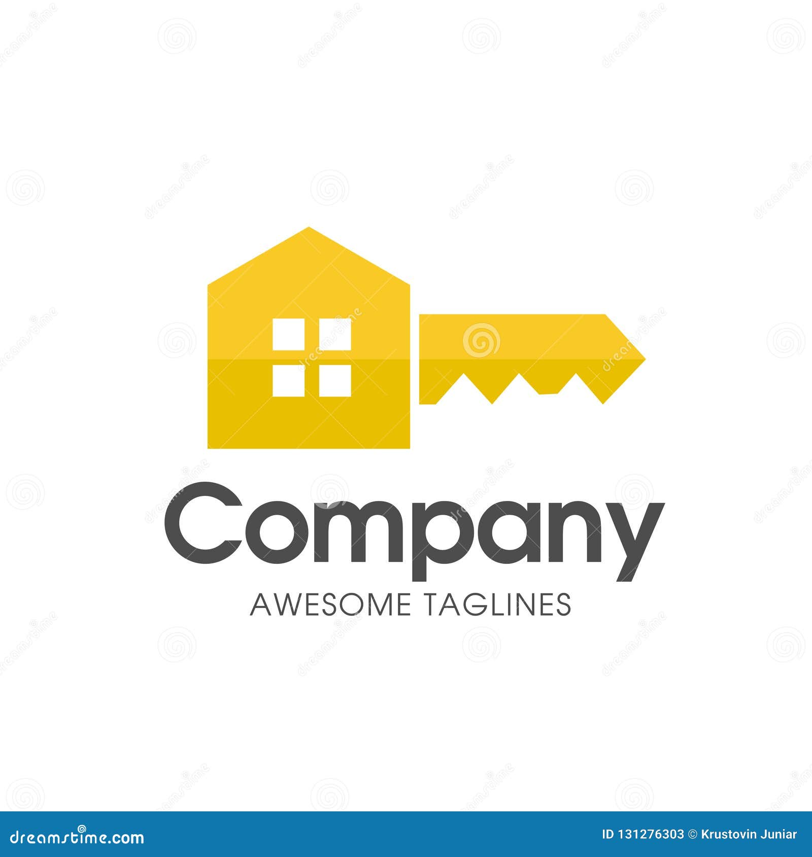 Creative Square Key of Real Estate Logo Stock Vector Illustration of