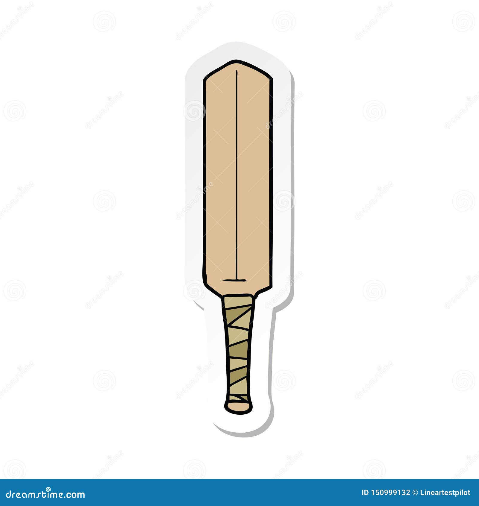 A Creative Sticker of a Cartoon Cricket Bat Stock Vector - Illustration of  quirky, cricket: 150999132