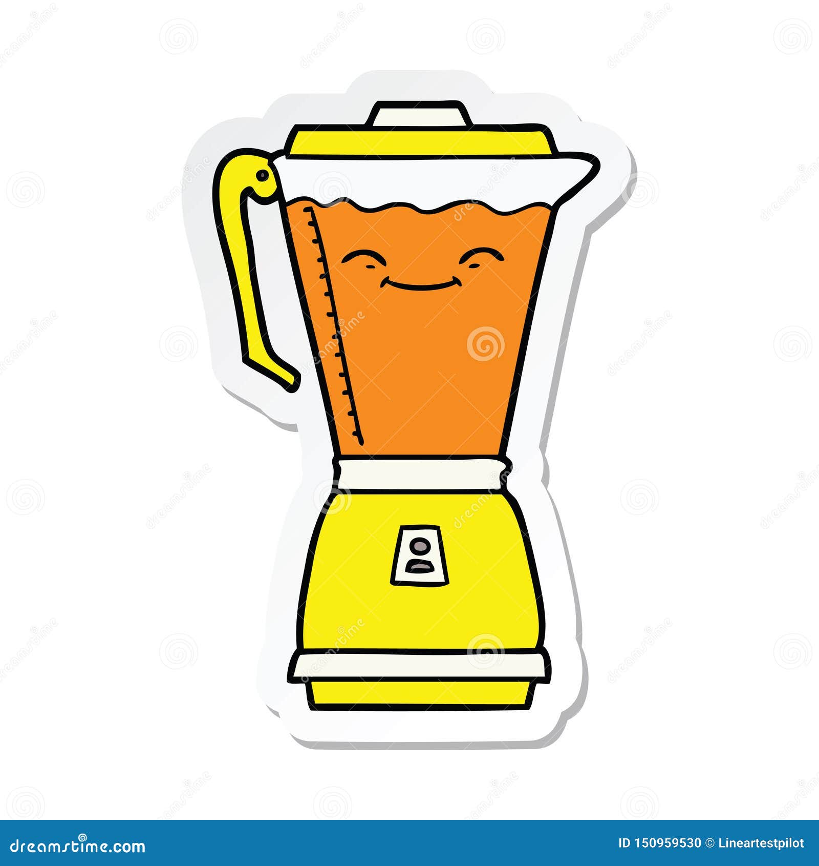 A Creative Sticker of a Cartoon Food Processor Stock Vector Illustration of maker, retro