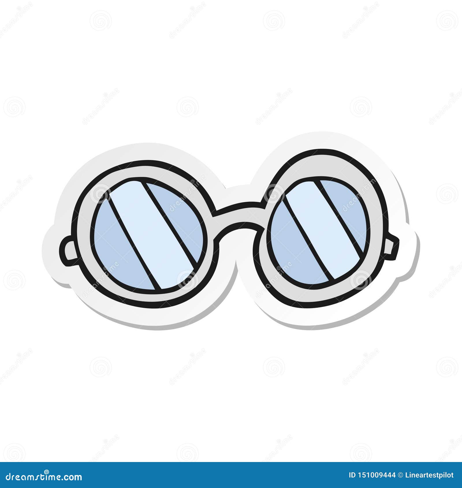 A Creative Sticker of a Cartoon Glasses Stock Vector Illustration of