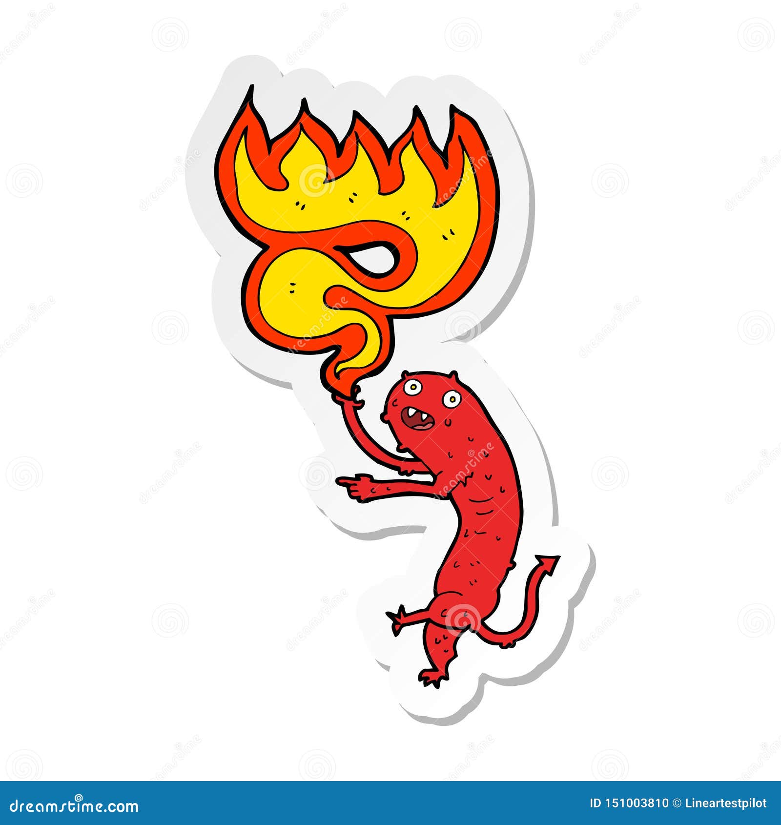 A Creative Sticker of a Cartoon Gross Little Monster Stock Vector ...