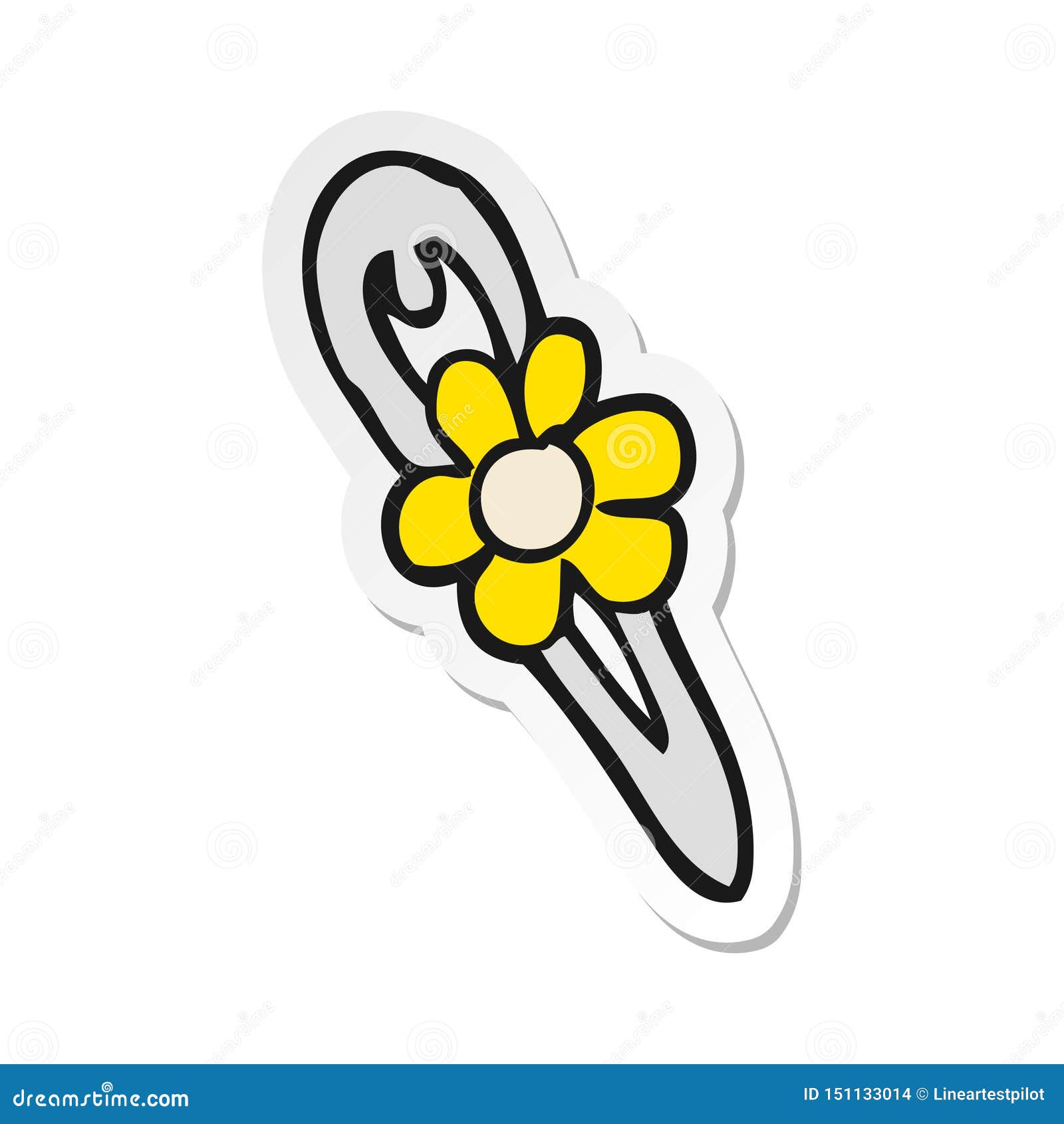 A Creative Sticker of a Cartoon Hair Clip Stock Vector Illustration of hand, artwork 151133014