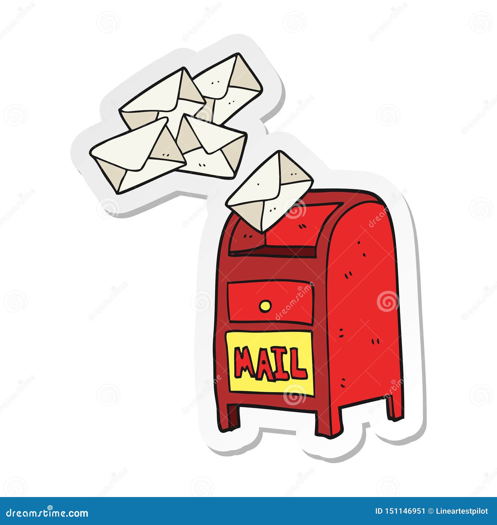 A Creative Sticker of a Cartoon Mail Box Stock Vector - Illustration of  postbox, sign: 151146951