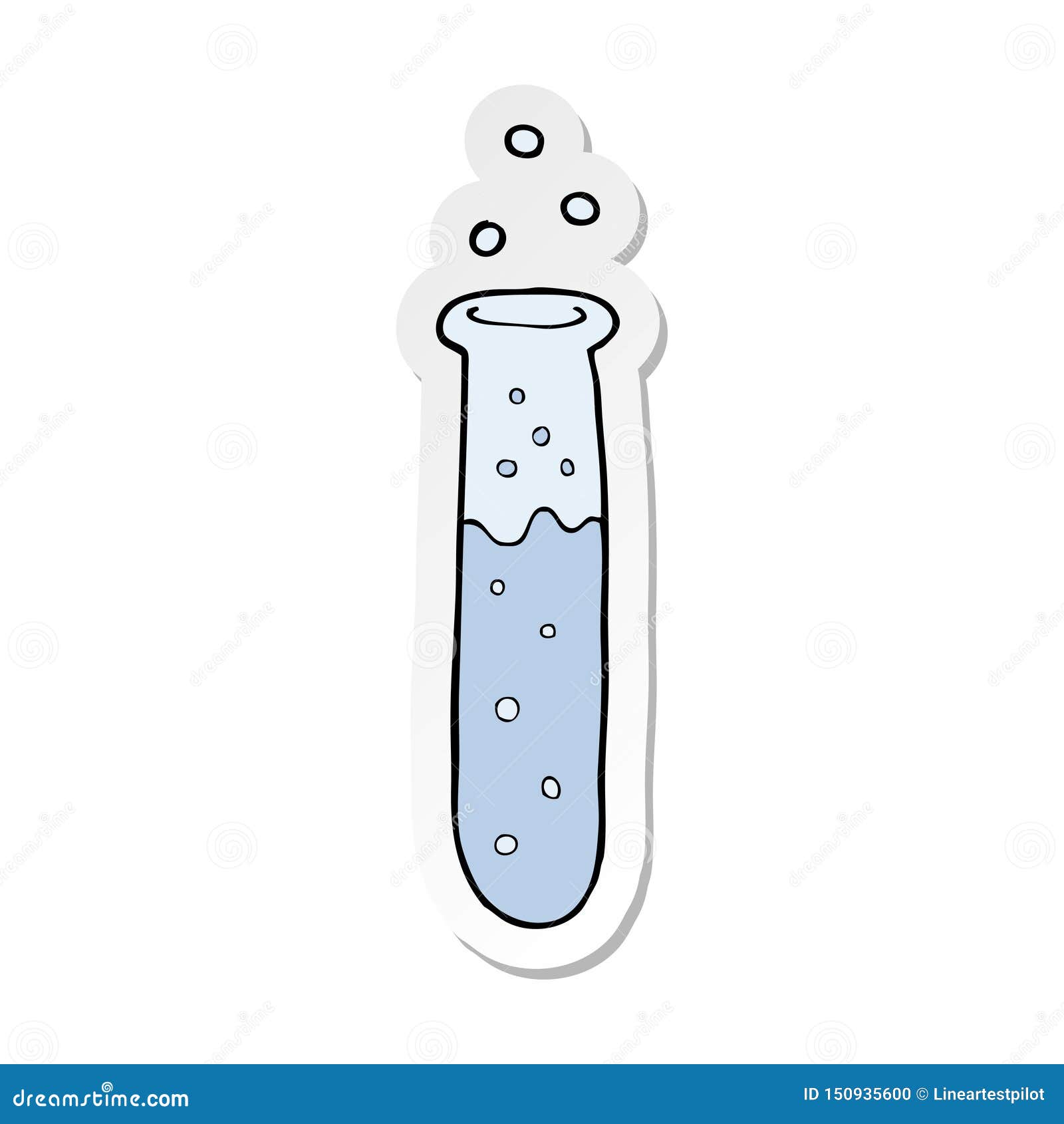 A Creative Sticker of a Cartoon Science Test Tube Stock Vector