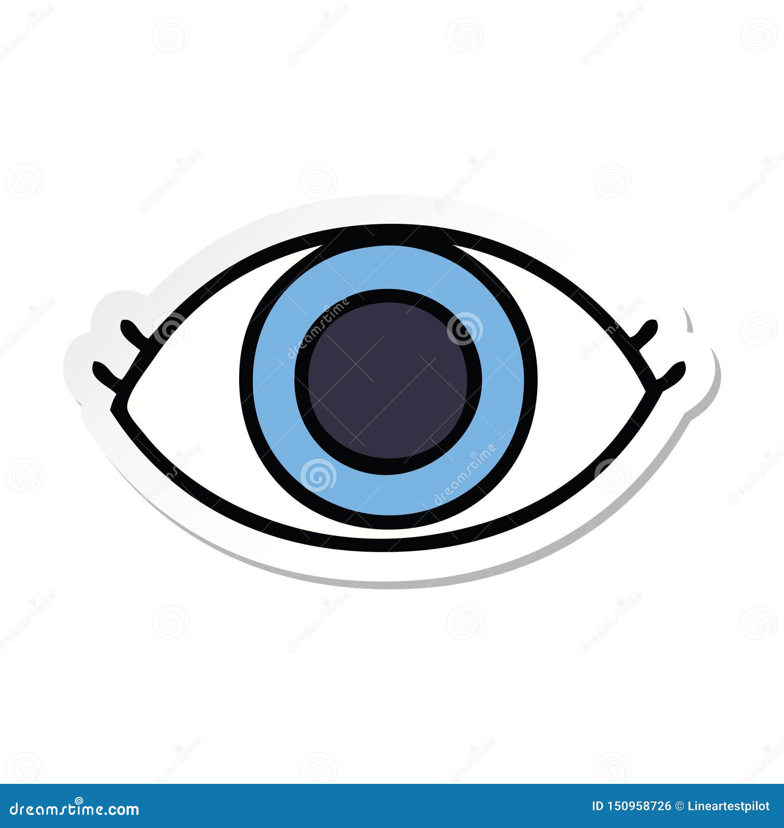 A Creative Sticker of a Cute Cartoon Eye Stock Vector Illustration of