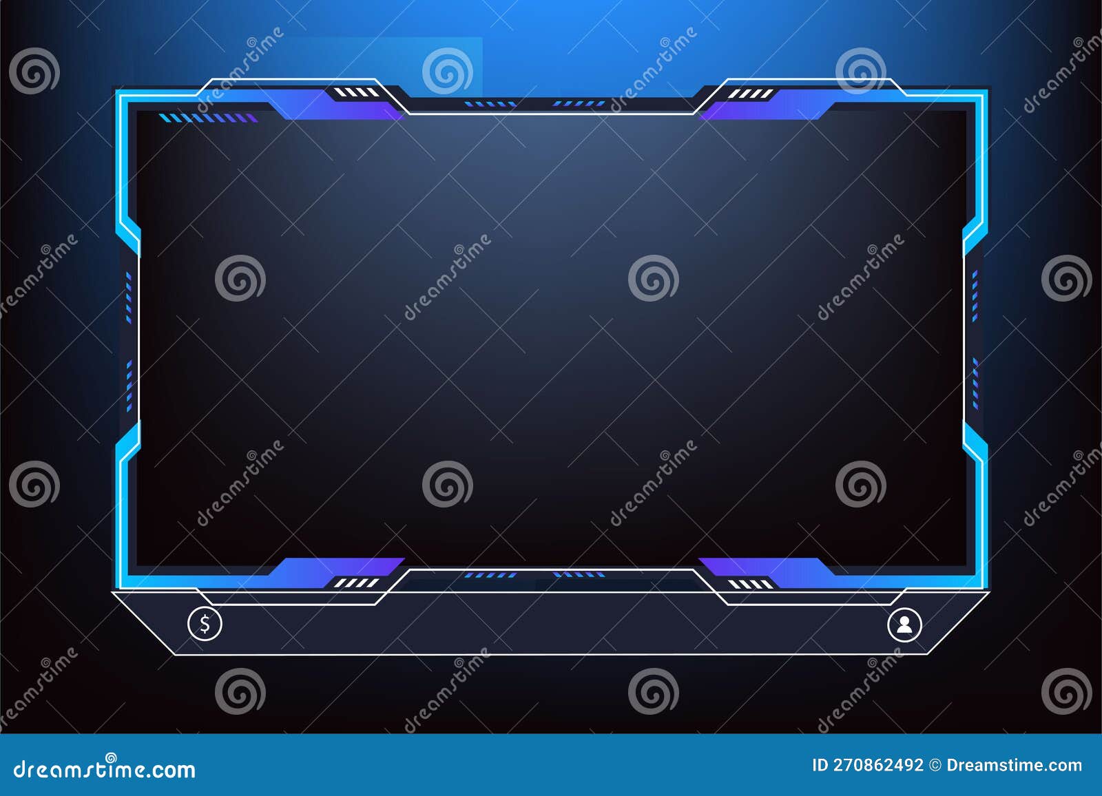 Creative Streaming Overlay Design for Online Gamers with Blue Colors