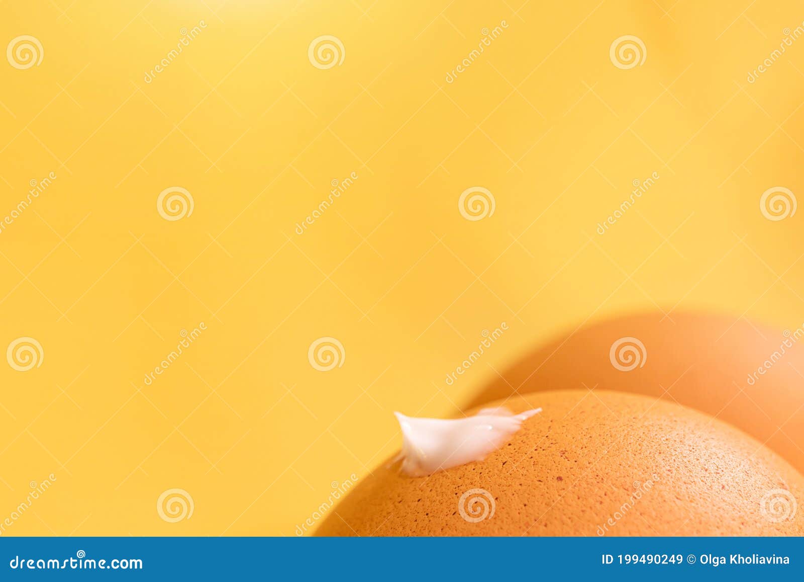 Creative Sunscreen Concept. Brown Eggs Like Thighs. a Drop of Cream on
