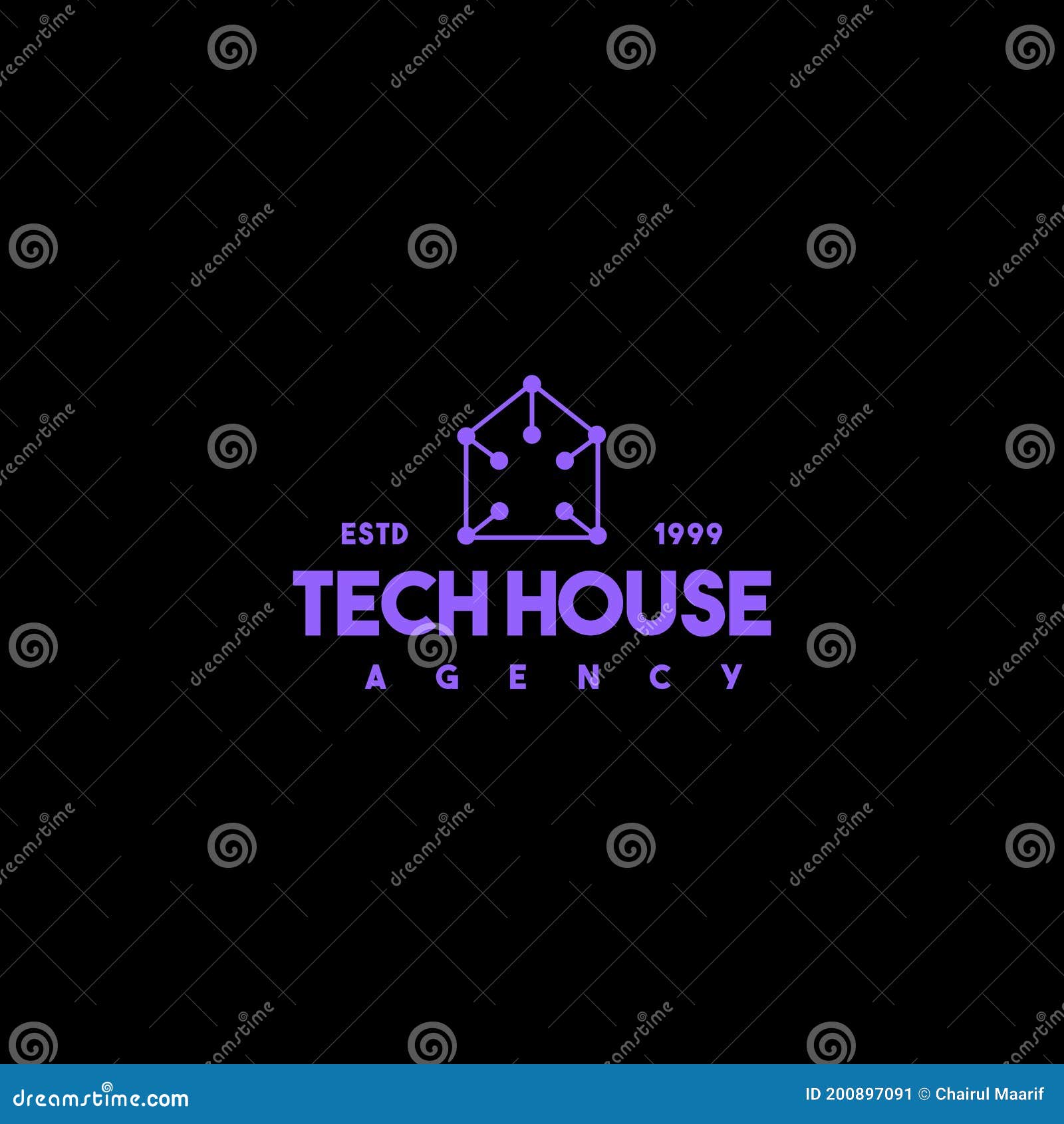 Creative Tech House Logo Design Stock Illustration Illustration of