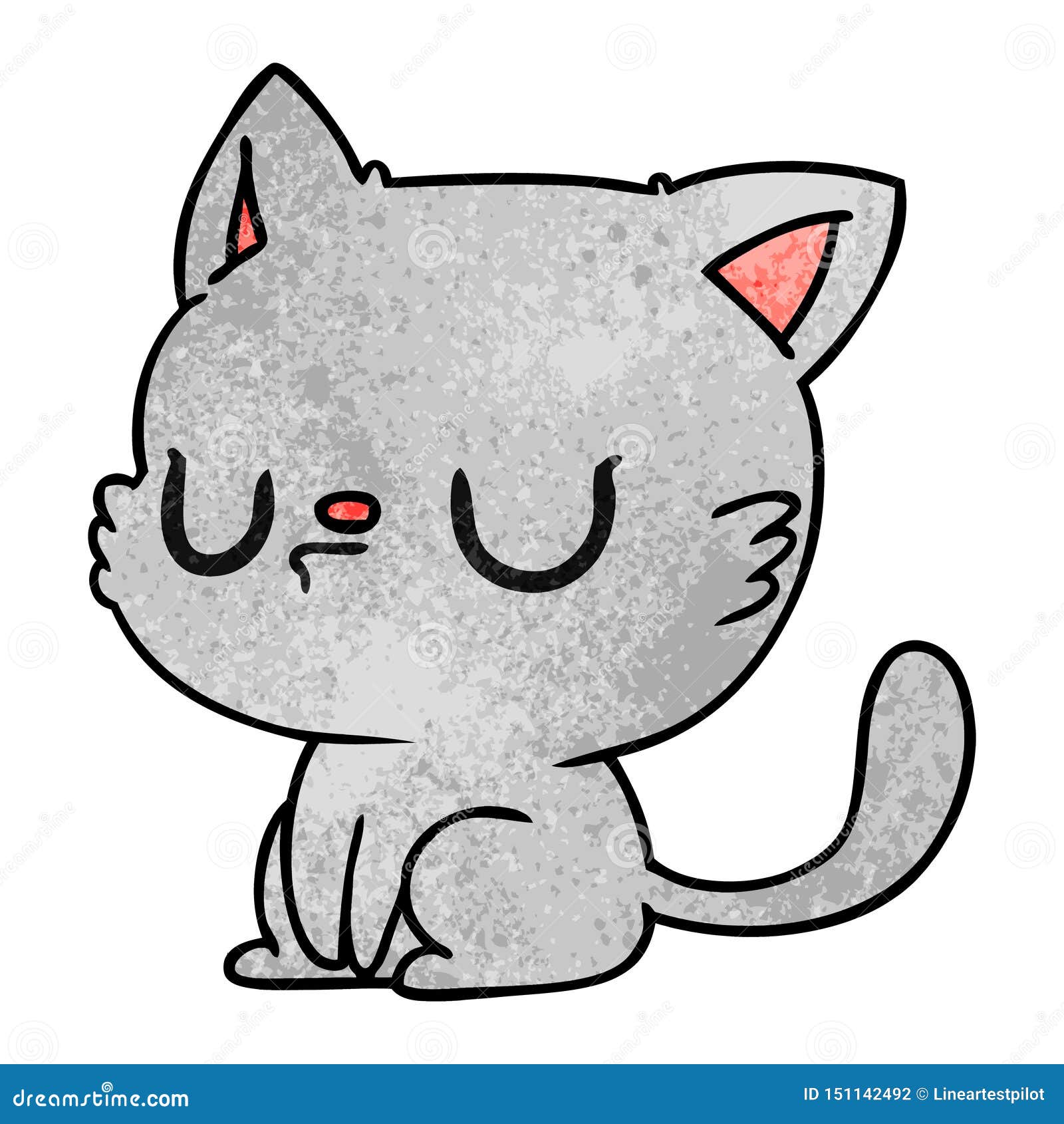 Textured Grunge Cartoon Kawaii Cute Cat Kitten Pet Animal Art Artwork  Illustration Doodle Drawing Quirky Funny Fun Freehand Free Hand Drawn  Vector Stock Illustrations – 5 Textured Grunge Cartoon Kawaii Cute Cat