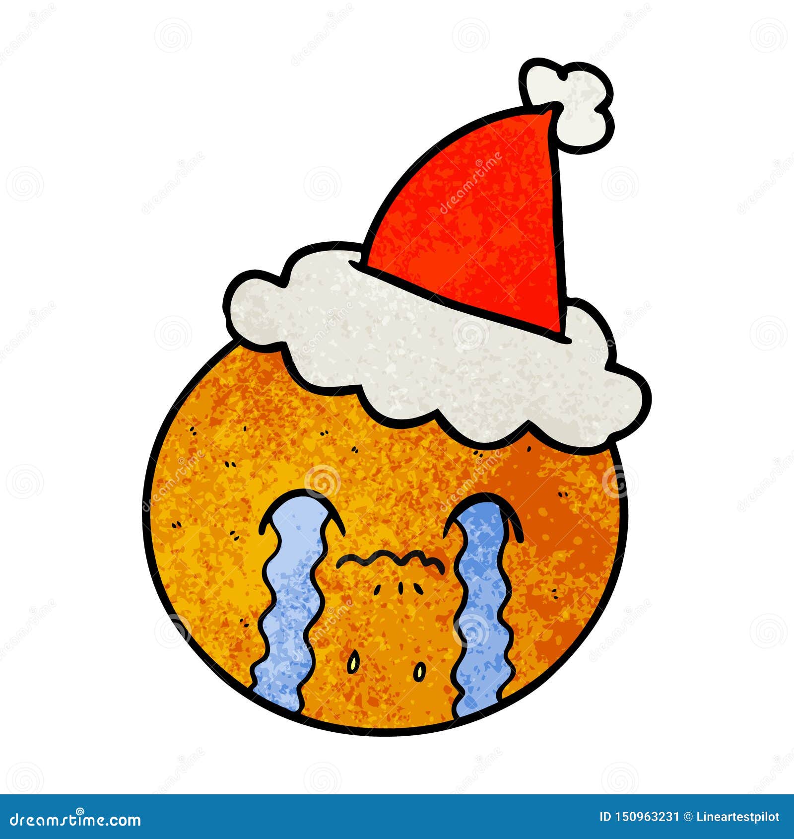A Creative Textured Cartoon of a Orange Wearing Santa Hat Stock Vector -  Illustration of juicy, drawn: 150963231