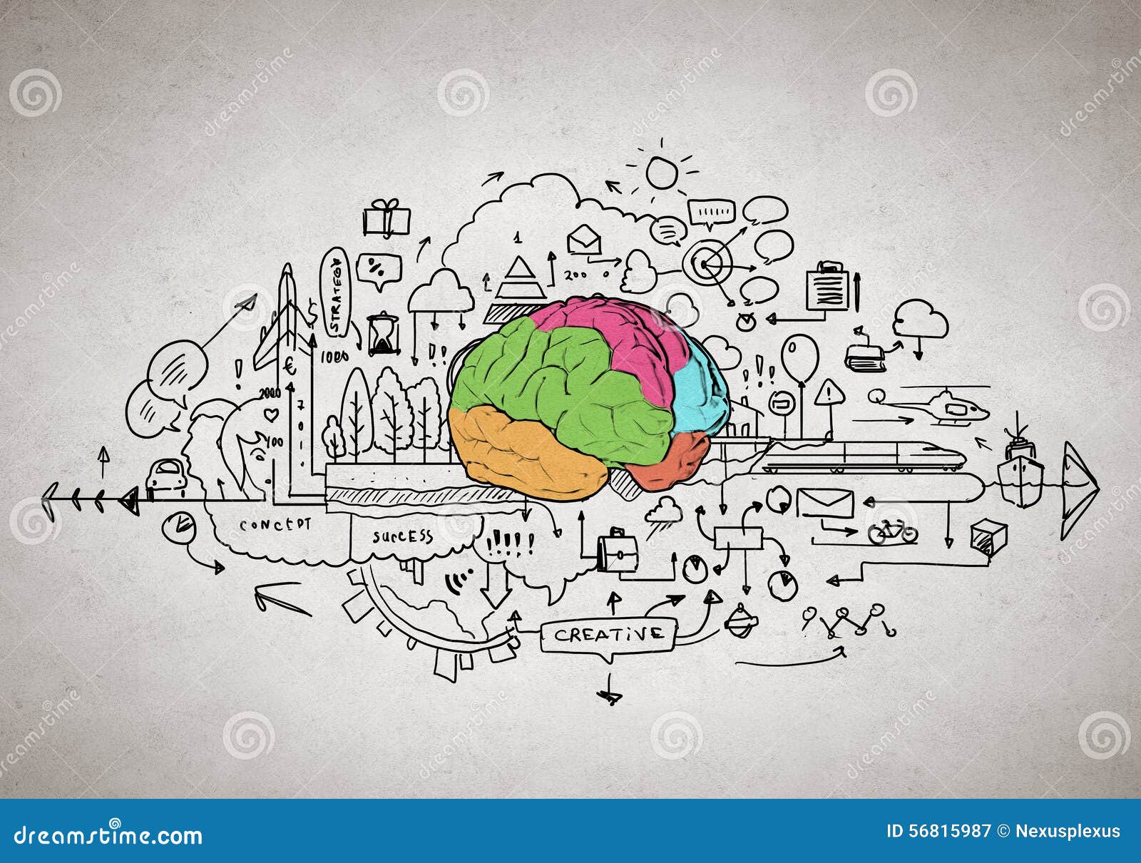 Creative thinking stock illustration. Illustration of plan - 56815987