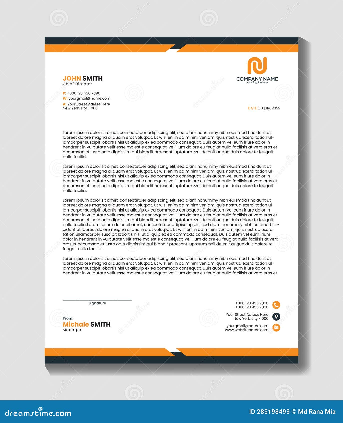 Creative and Unique Company Letterhead Design Vector File. Professional