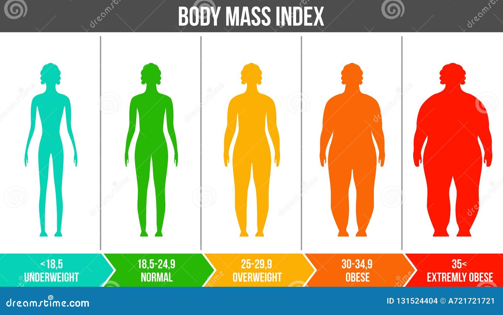 Man body mass index. Vector fitness bmi chart with male silhouettes and  scale Stock Vector