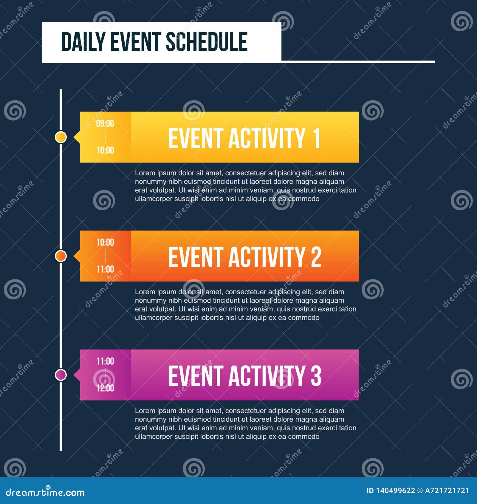 Creative Vector Illustration of daily Event Schedule Blank Isolated on  Transparent Background. Art Design Timeline Stock Vector - Illustration of  infographic, event: 140499622