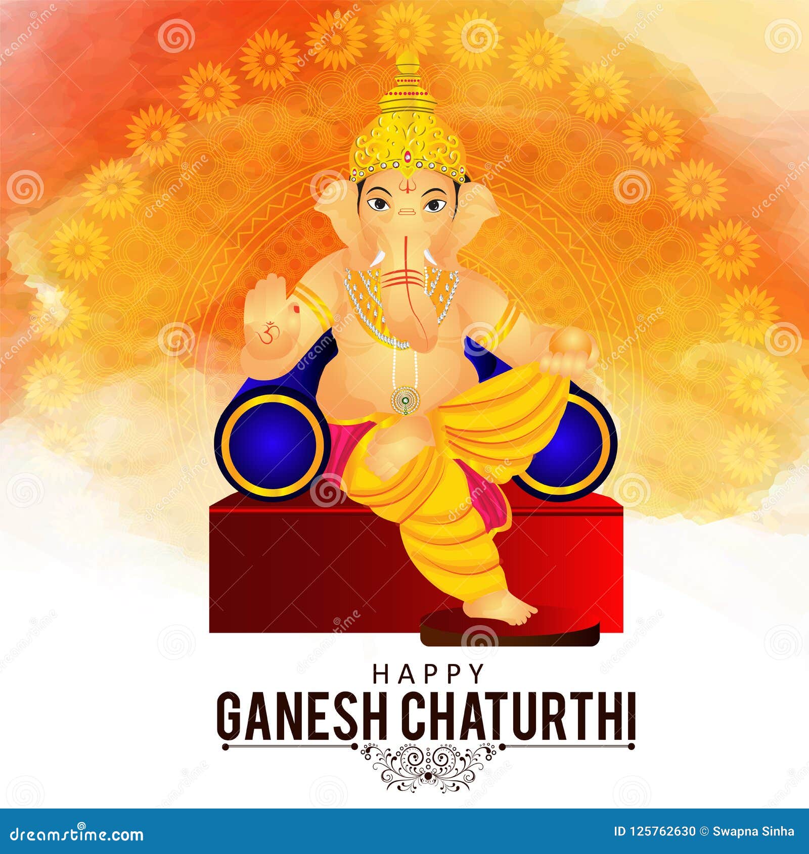 Lord Ganesha in Paint Style Ganesh Chaturthi Stock Vector ...