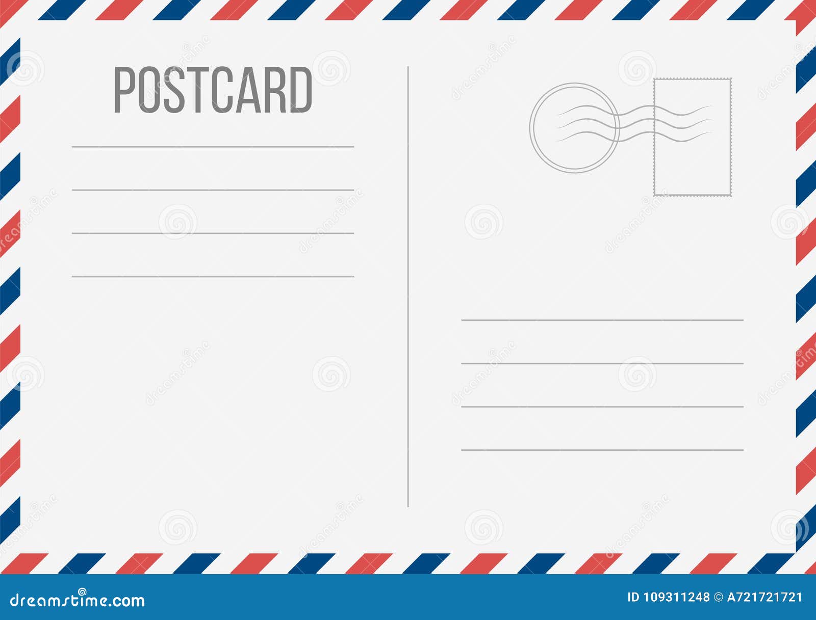 Creative Vector Illustration of Postcard Isolated on Transparent Background.  Postal Travel Card Art Design Stock Illustration - Illustration of  postcard, template: 109311248