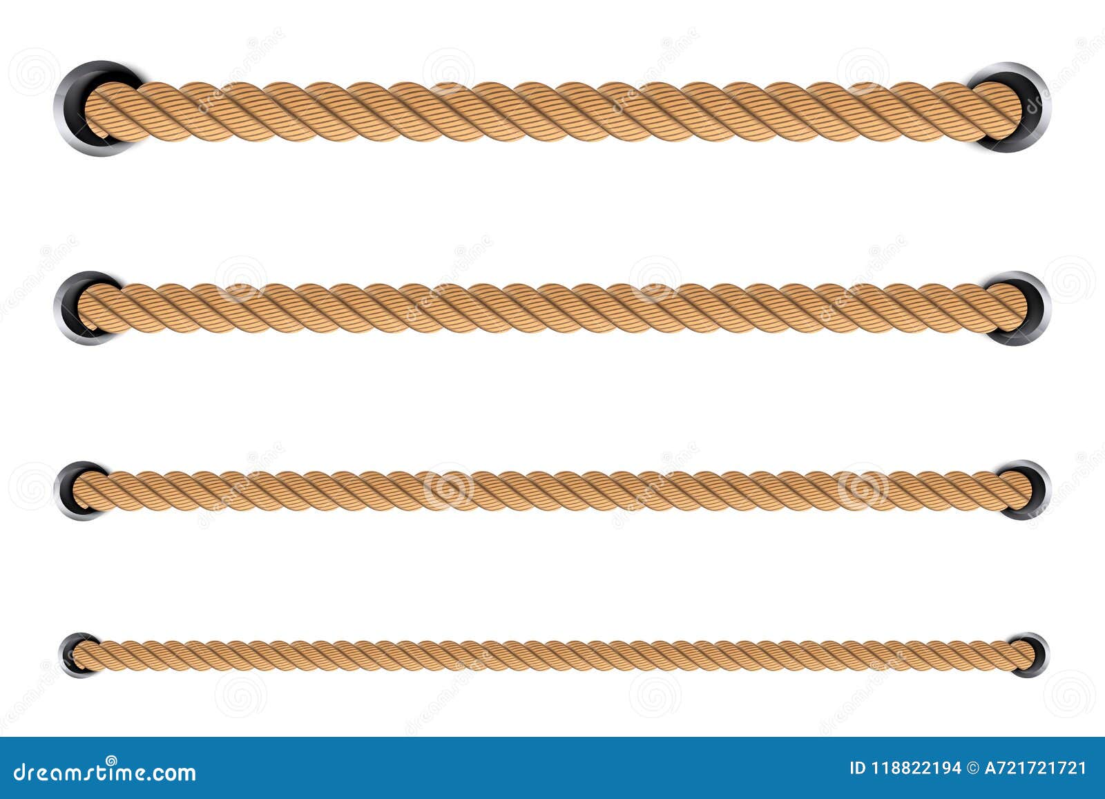 Creative Vector Illustration of Realistic Nautical Twisted Rope