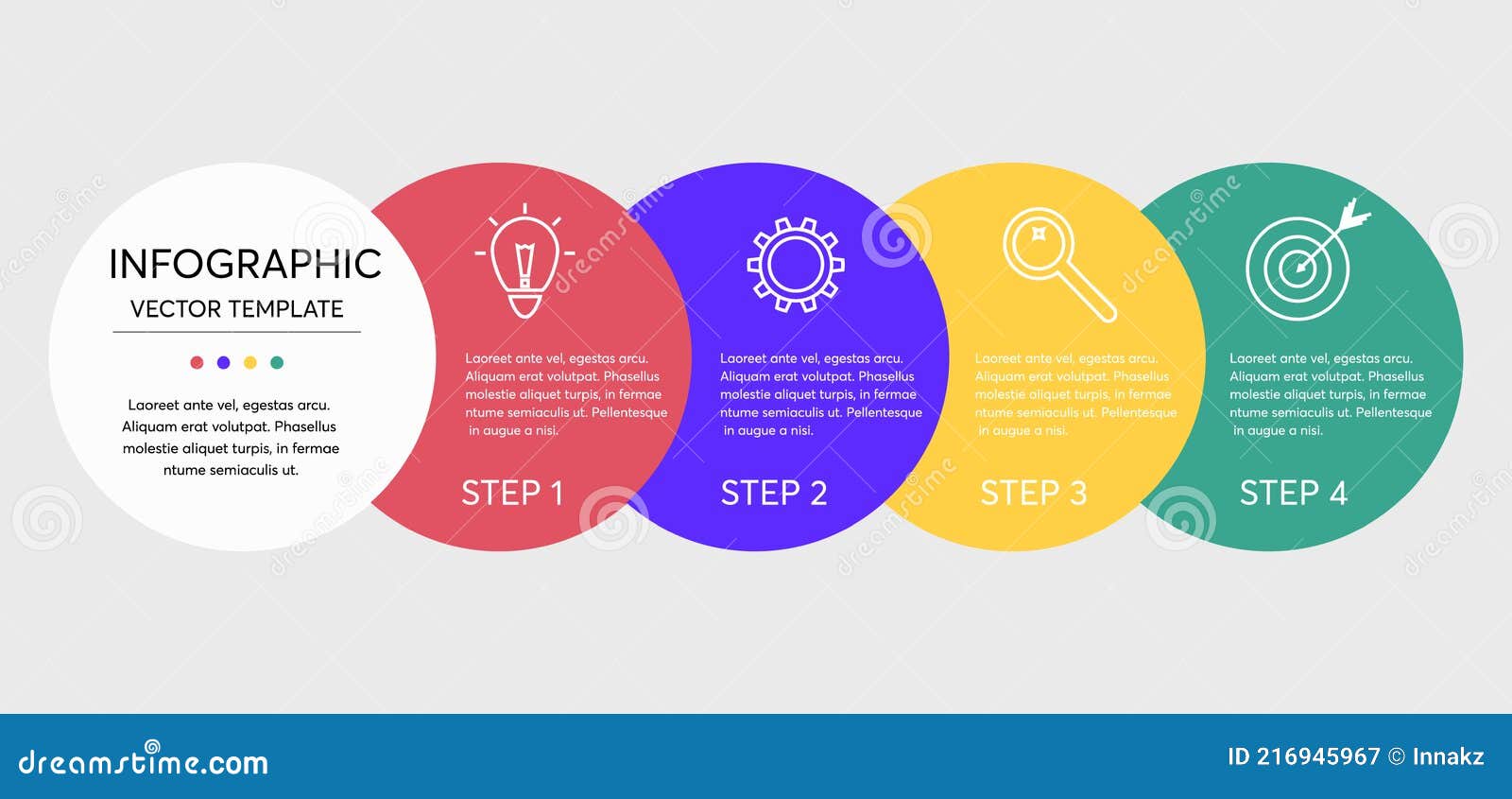 creative  infographic with 4 options, steps or processes. universal colorful flat s for infographic. concept for