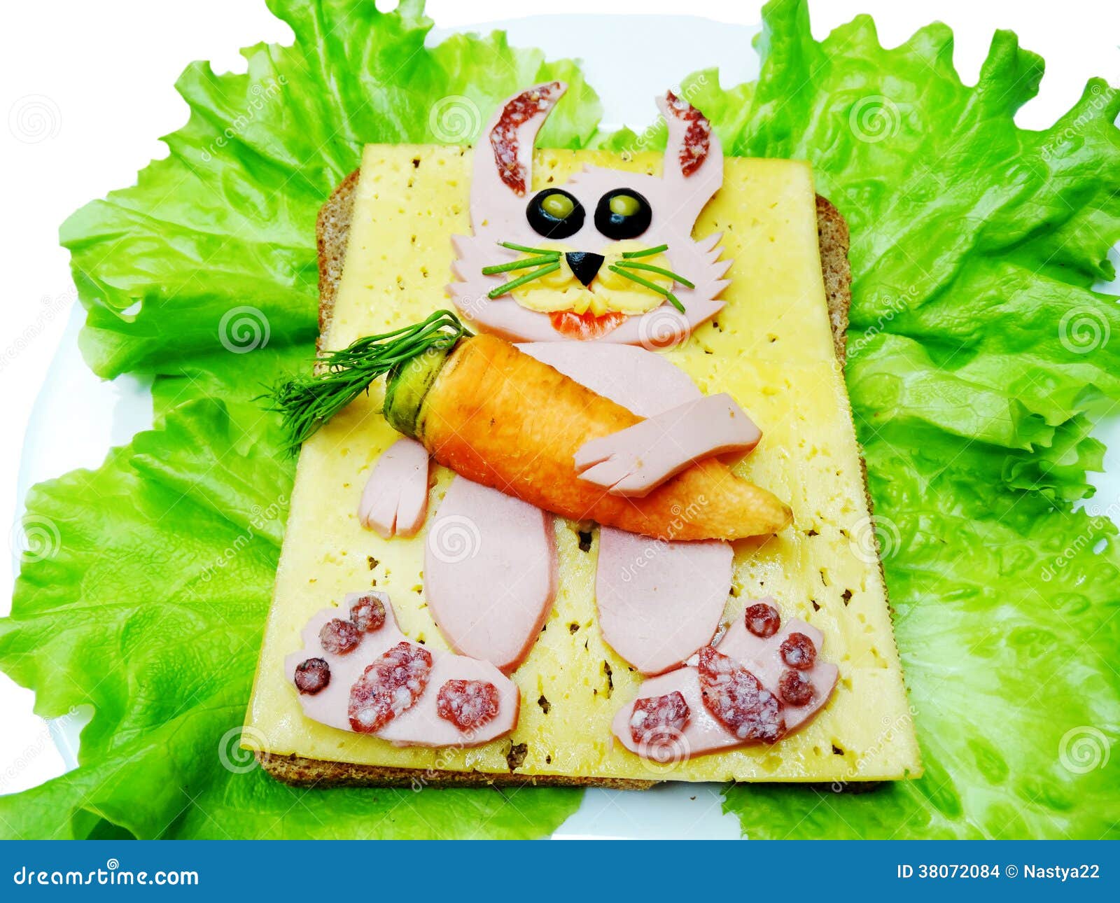 Creative Vegetable Sandwich with Cheese and Ham Stock Photo Image of dinner, cooked 38072084