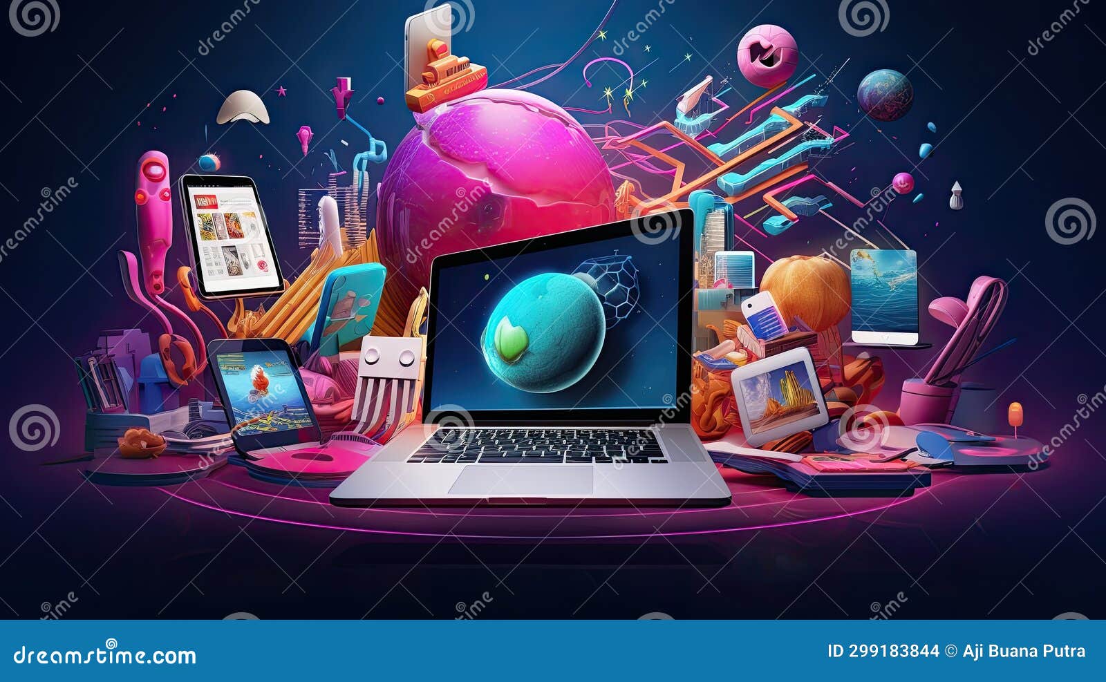Creative Visual of Software and App for Gadget Applications. User