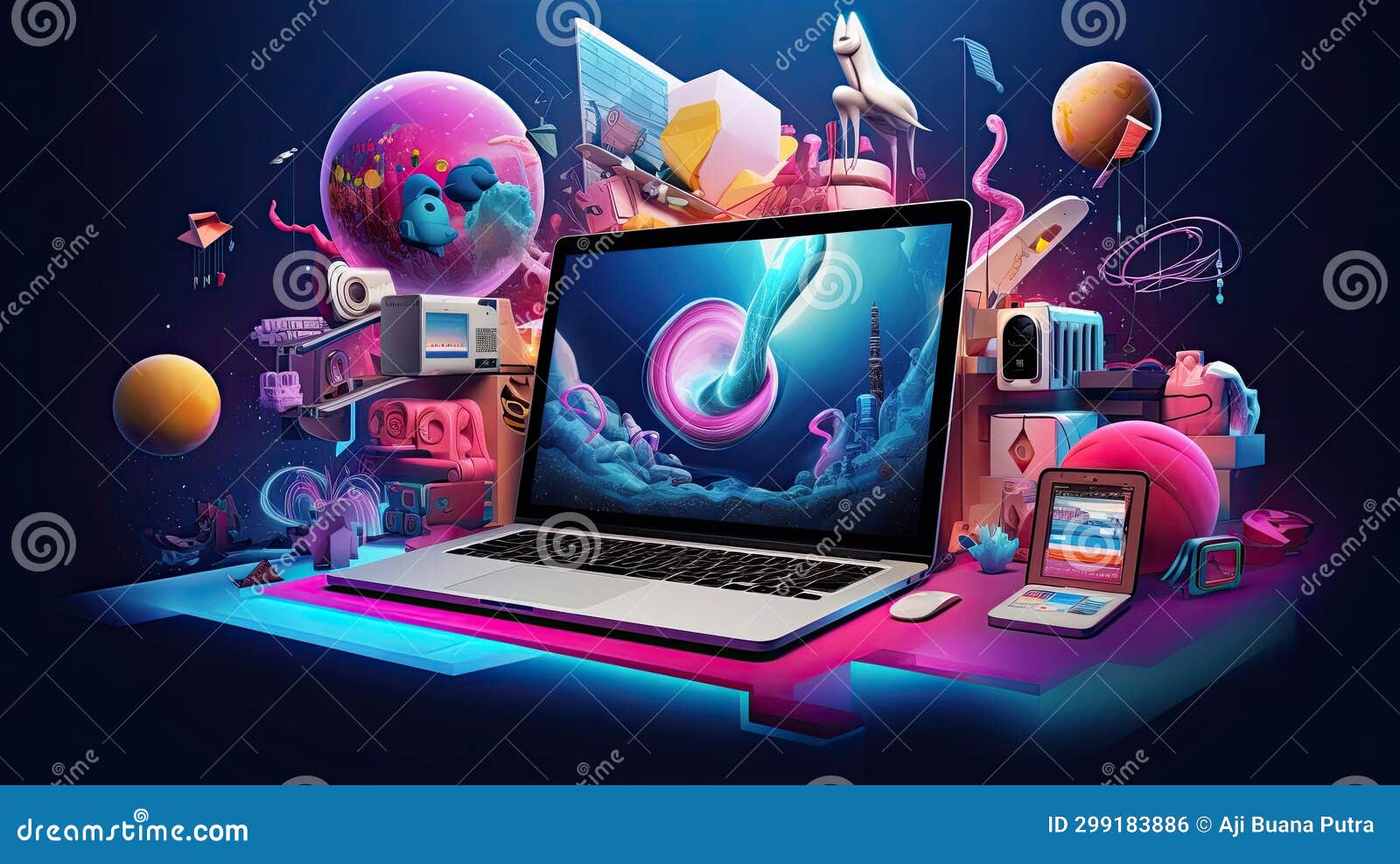 Creative Visual of Software and App for Gadget Applications. User