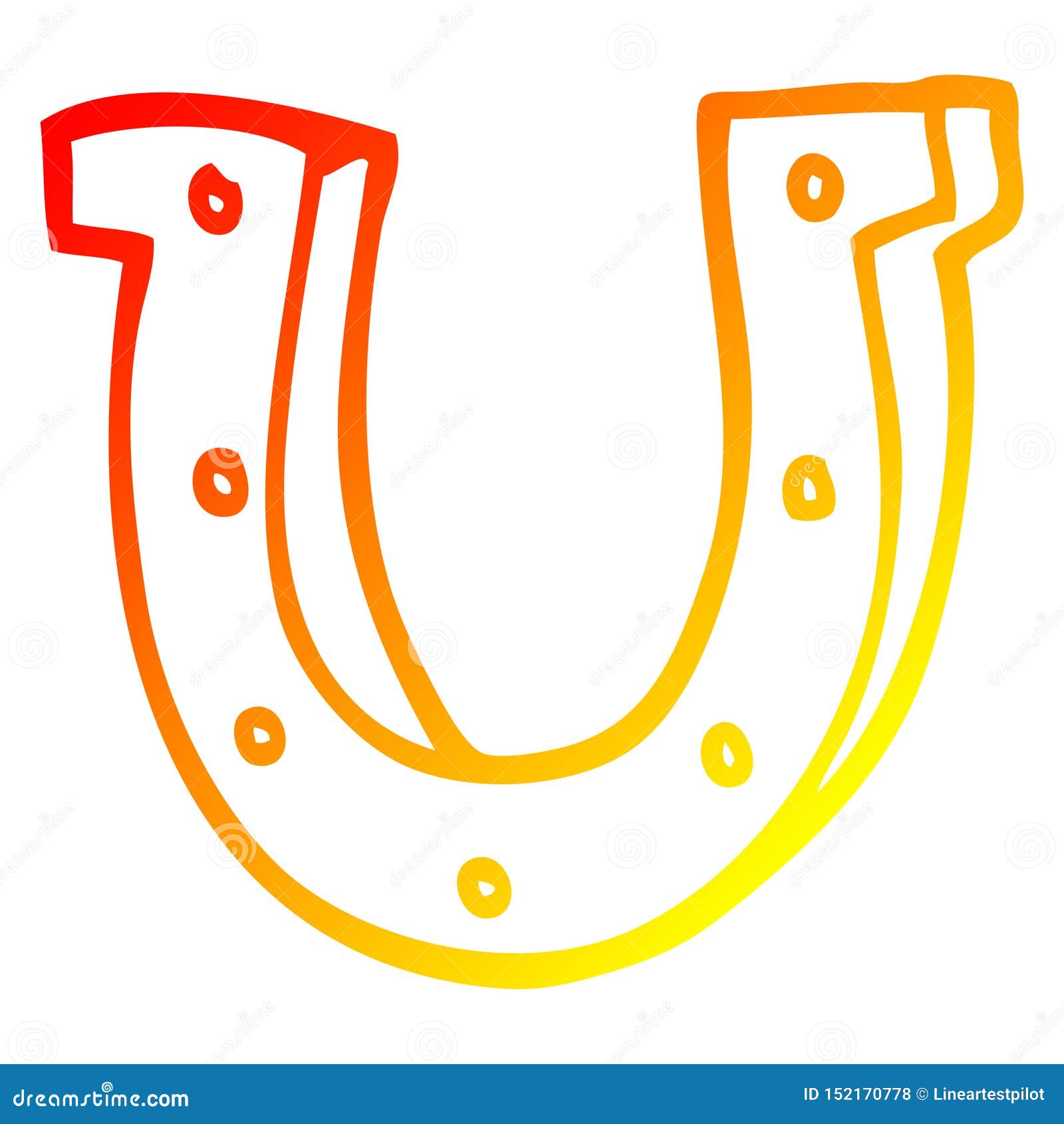 A Creative Warm Gradient Line Drawing Cartoon Horse Shoe Stock Vector Illustration of funny