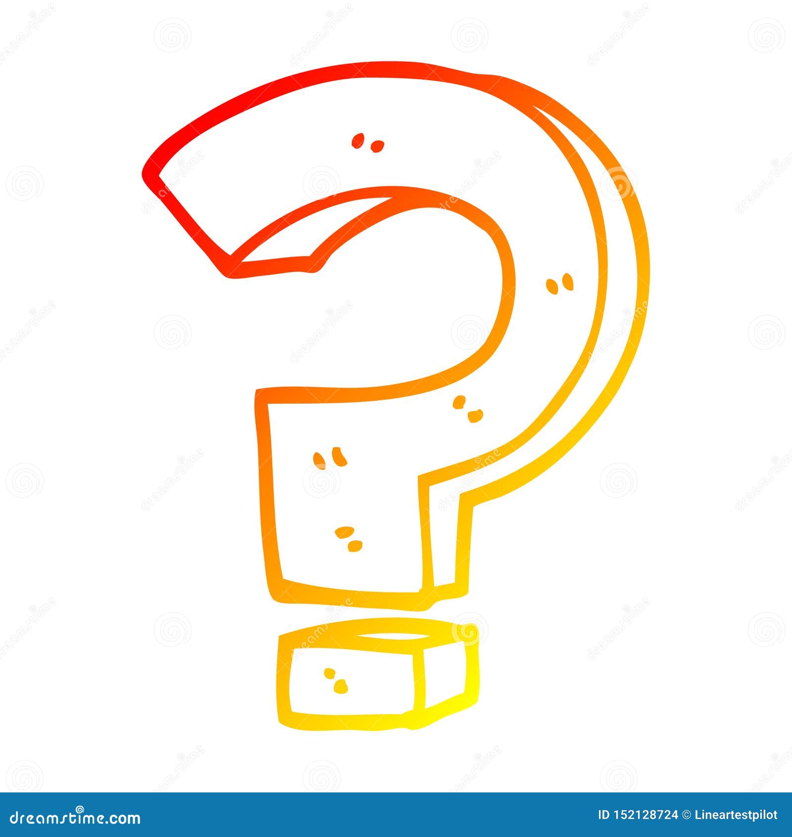 A Creative Warm Gradient Line Drawing Cartoon Question Mark Stock Vector Illustration Of