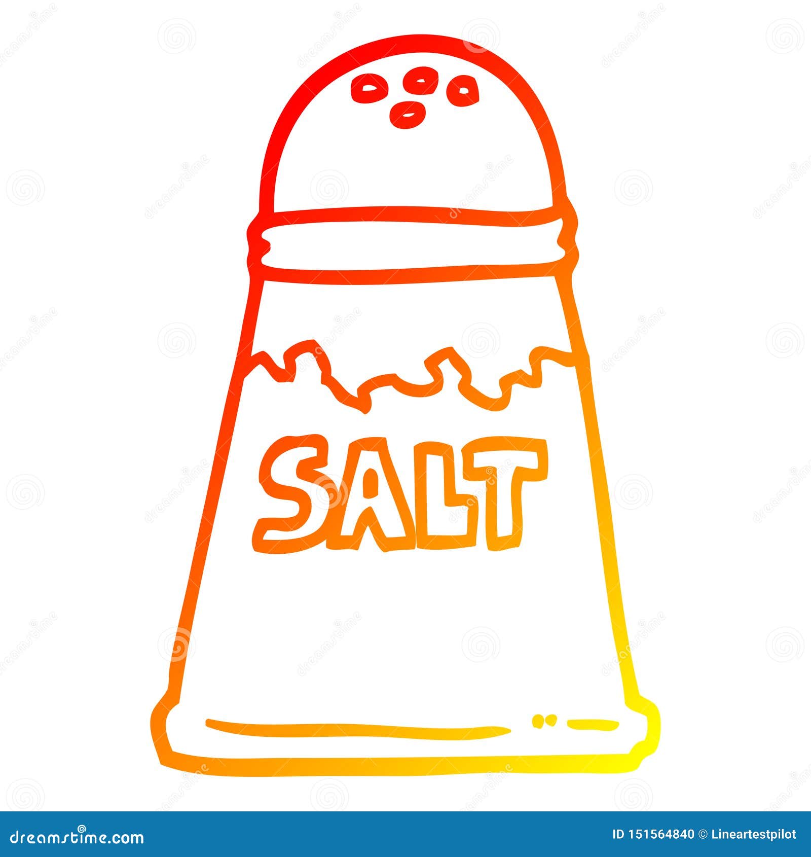 A Creative Warm Gradient Line Drawing Cartoon Salt Shaker Stock Vector