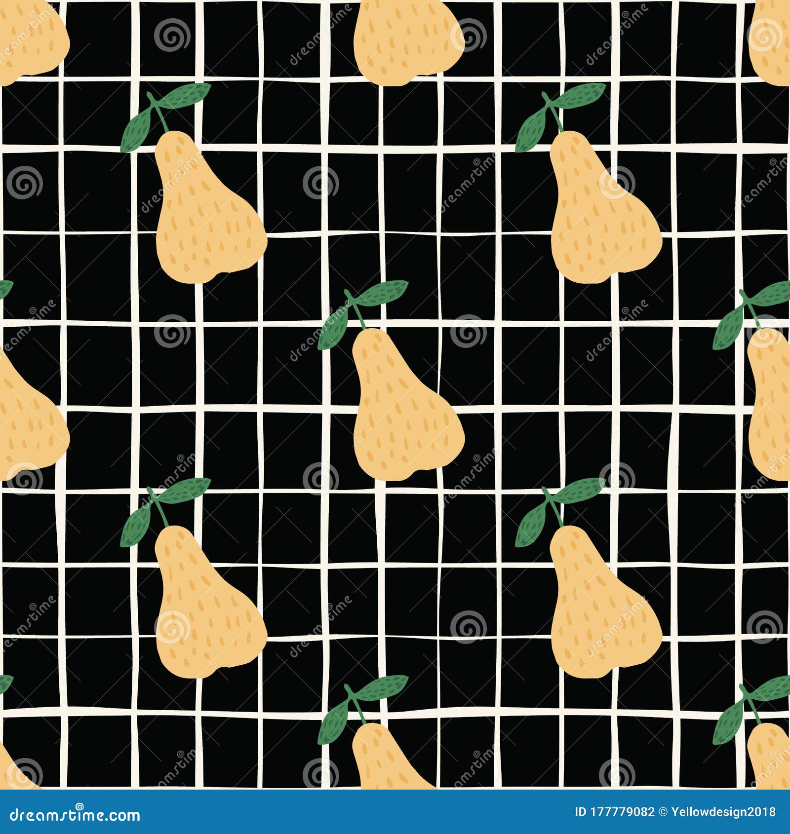Pear background seamless pattern vector free download