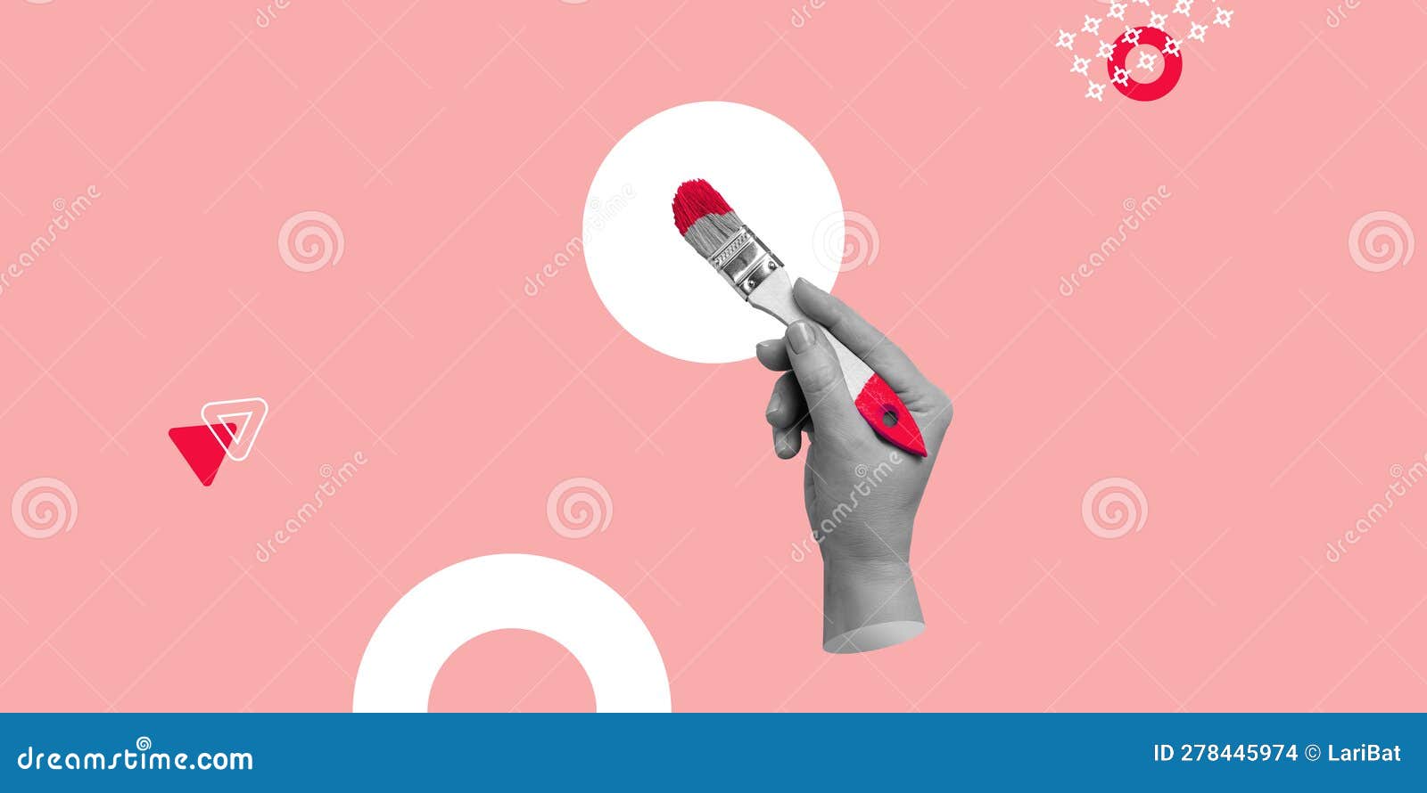 Creativity, Artwork, Design. Hand with Brush is Ready for Drawing or