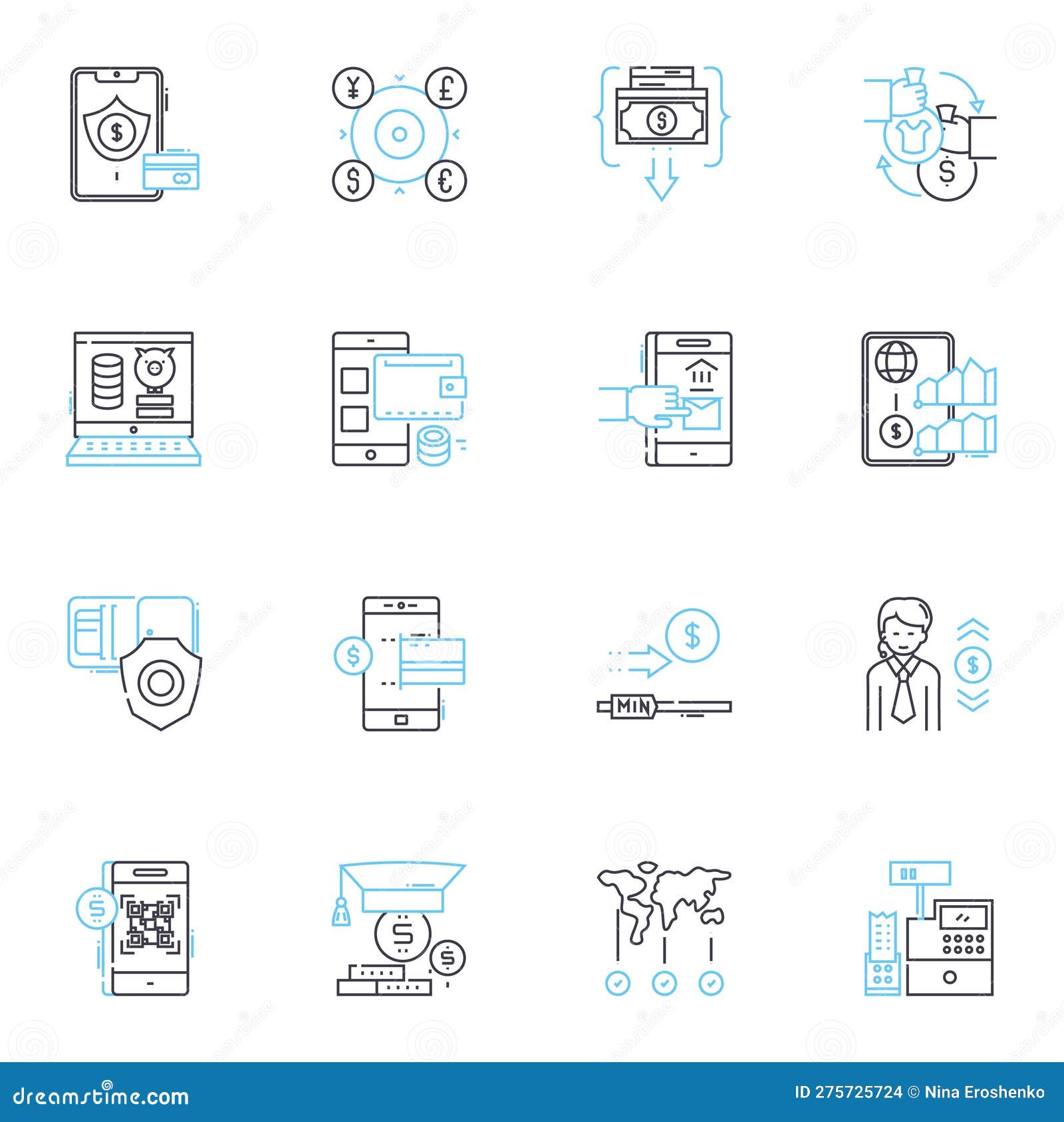 creativity and innovation linear icons set. imagination, ingenuity, inspiration, originality, visionary, inventiveness