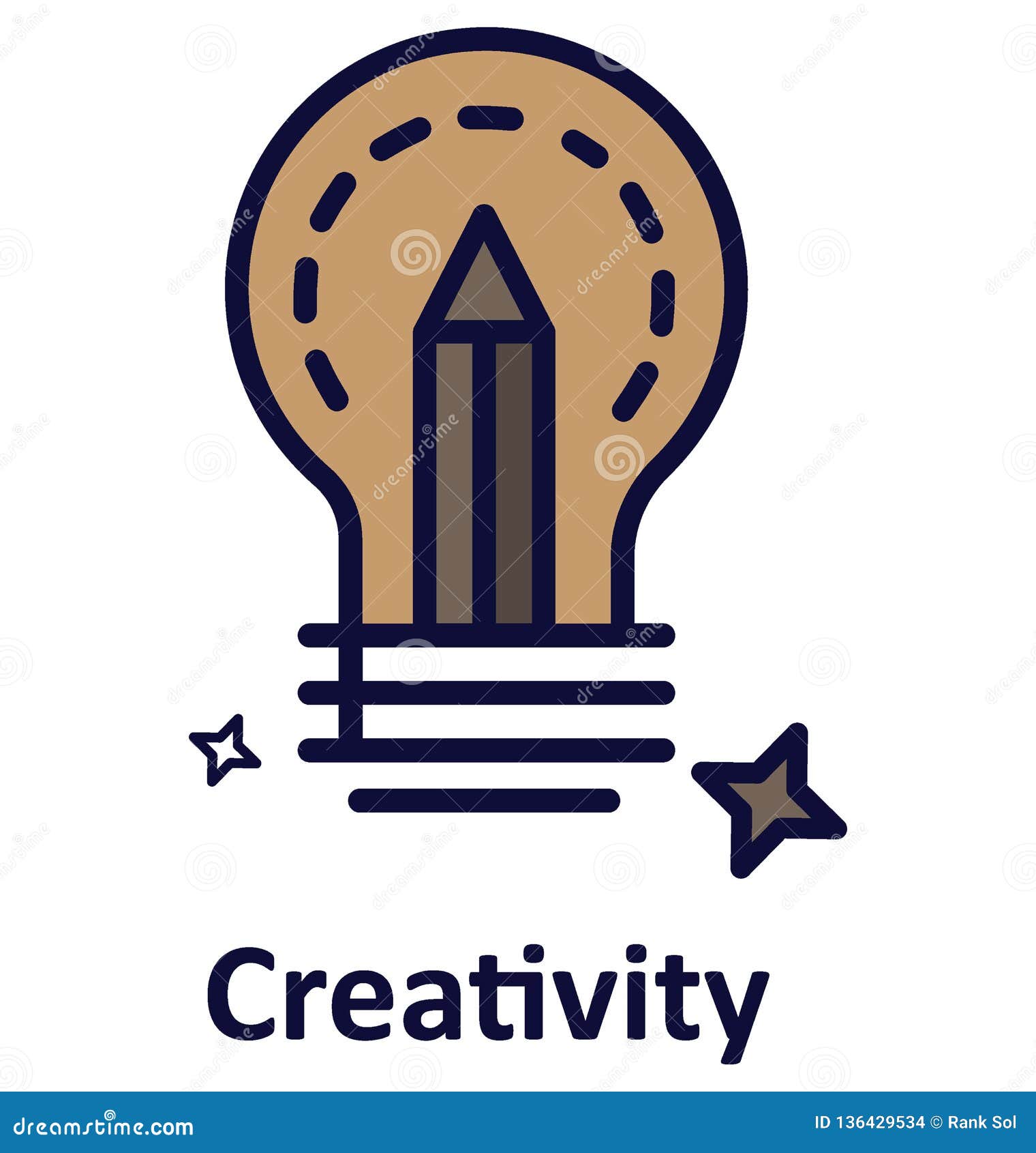 creativity   icon that can easily modified or edit.