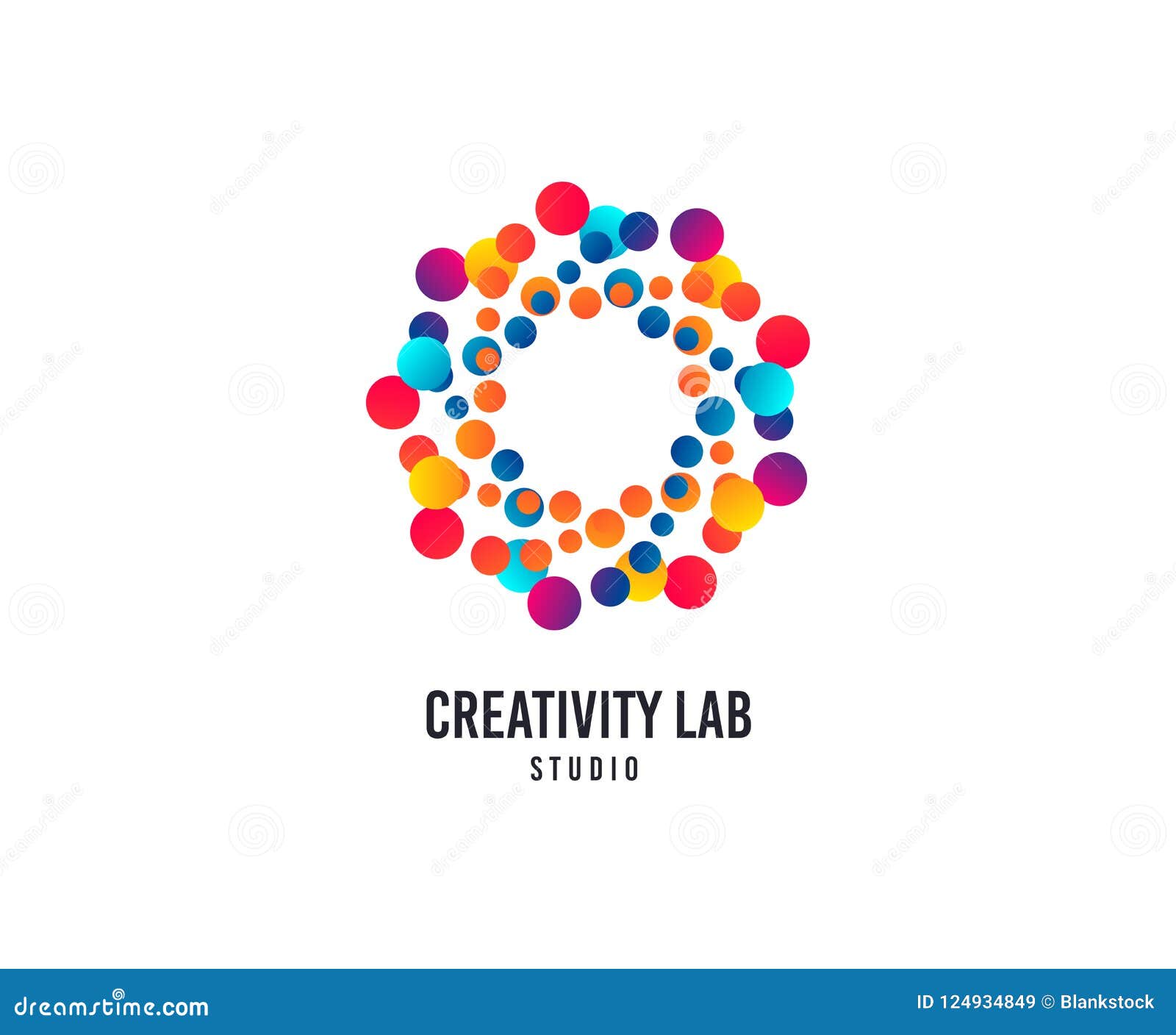 Creativity Lab Logo Bubbles Or Dots Vector Icon Creative Design Studio Logo Stock Vector Illustration Of Idea Graphic