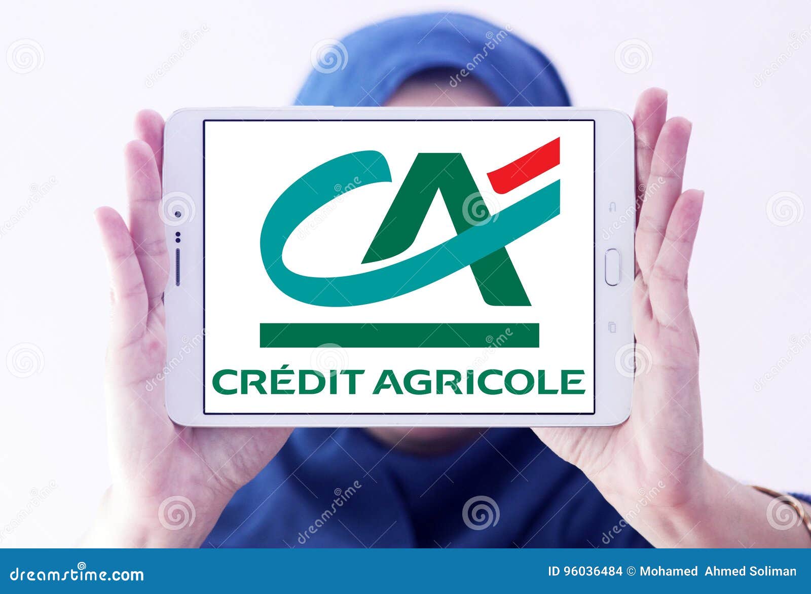 Credit agricole bank logo editorial stock image. Image of finance
