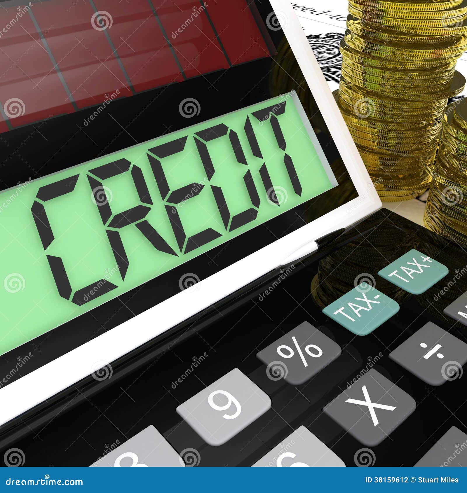 credit calculator shows financing borrowing or loan