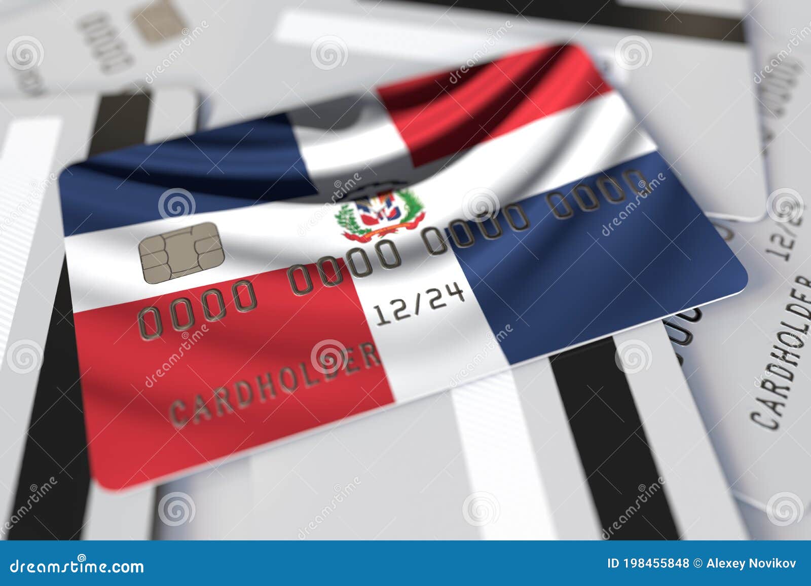Flag of the Dominican Republic on the Credit Card 3d Rendering Stock Illustration Illustration