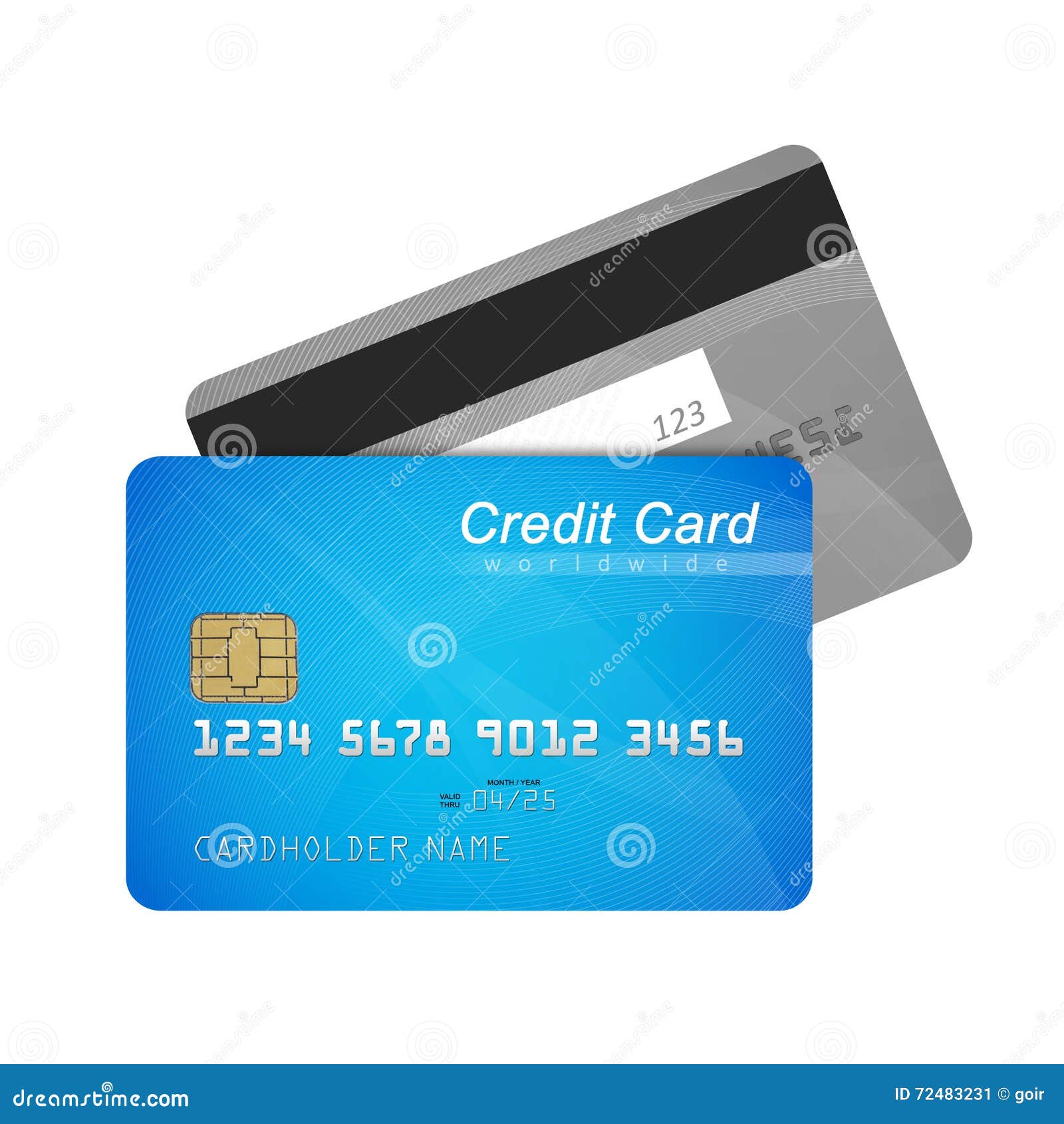Credit card front and back stock illustration ...