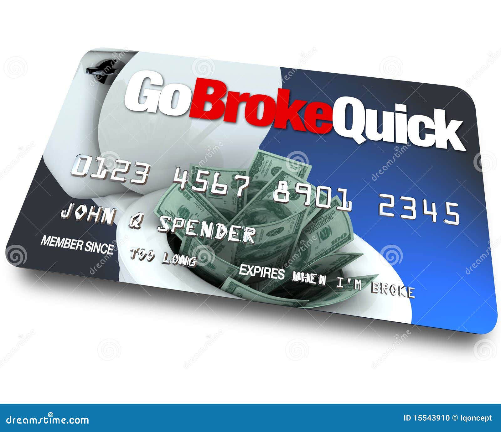 Credit Card Go Broke Quick Stock Illustration Illustration of
