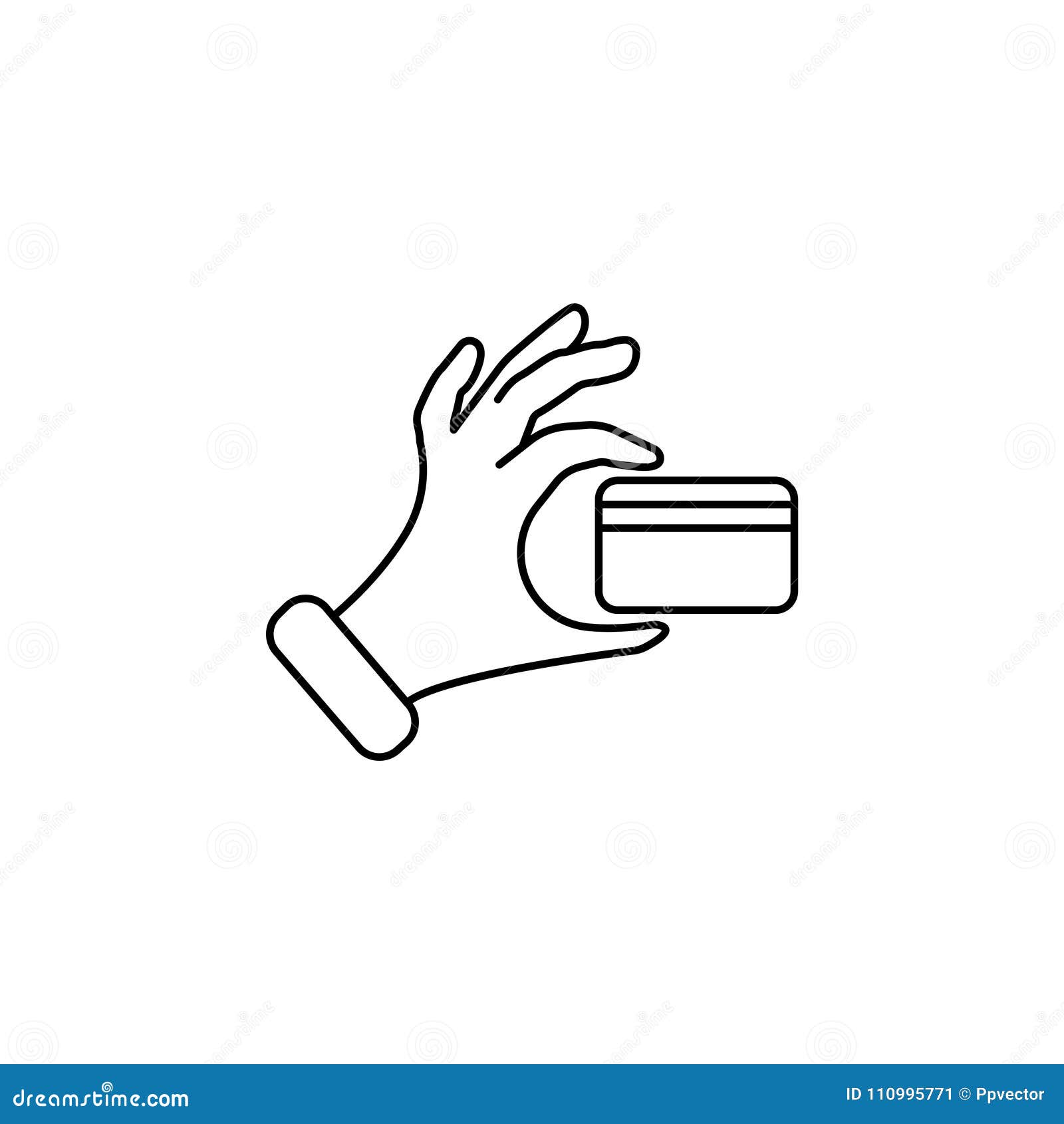 Credit card in hand stock illustration. Illustration of concept 110995771